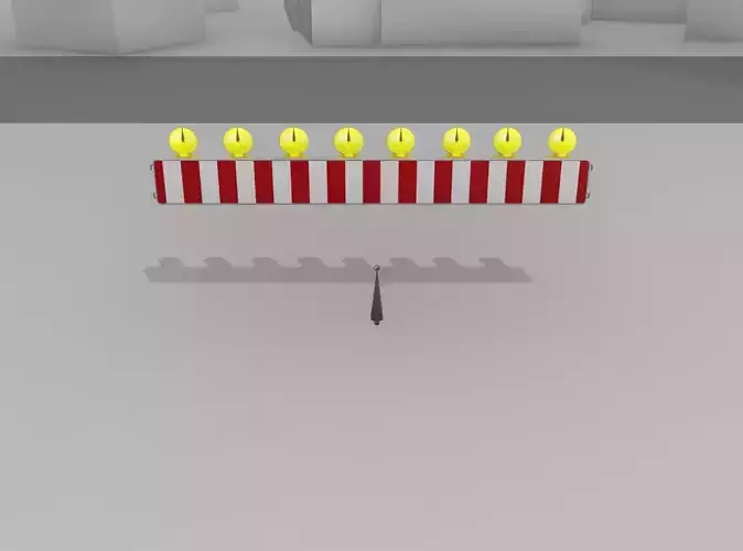Construction Barrier 6 with animated lights 600-36 250x2400mm Low-poly 3D model