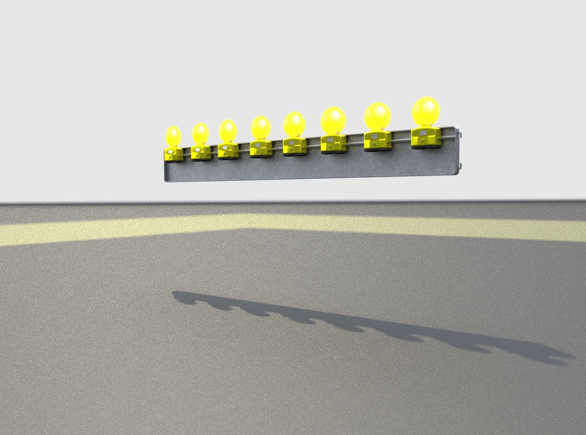 Construction Barrier 6 with animated lights 600-36 250x2400mm Low-poly 3D model_30