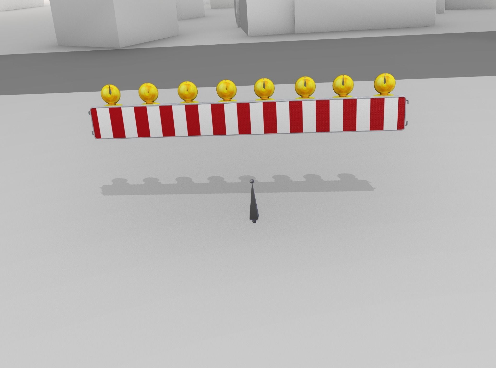 Construction Barrier 6 with animated lights 600-36 250x2400mm Low-poly 3D model_49