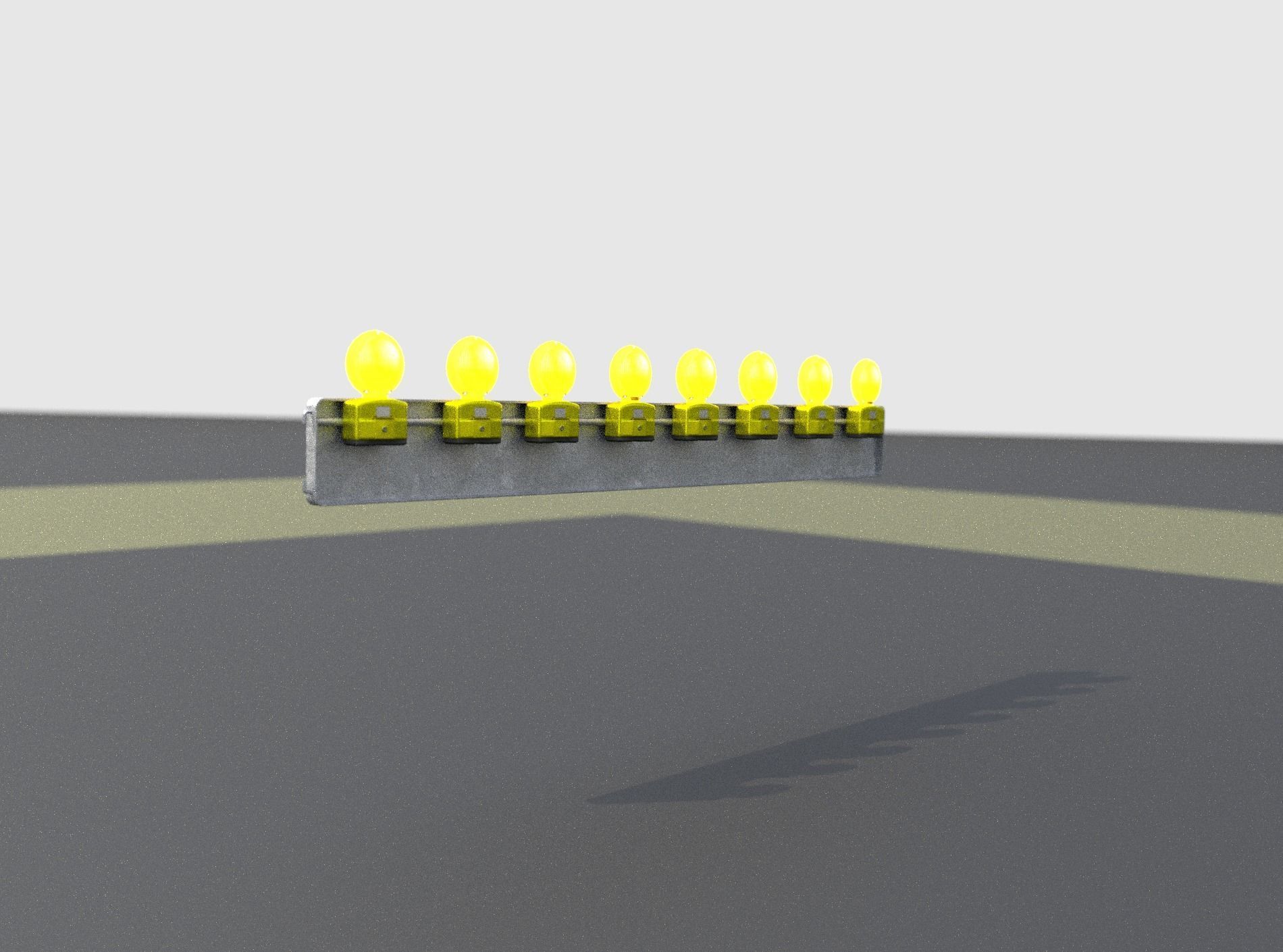 Construction Barrier 6 with animated lights 600-36 250x2400mm Low-poly 3D model_20