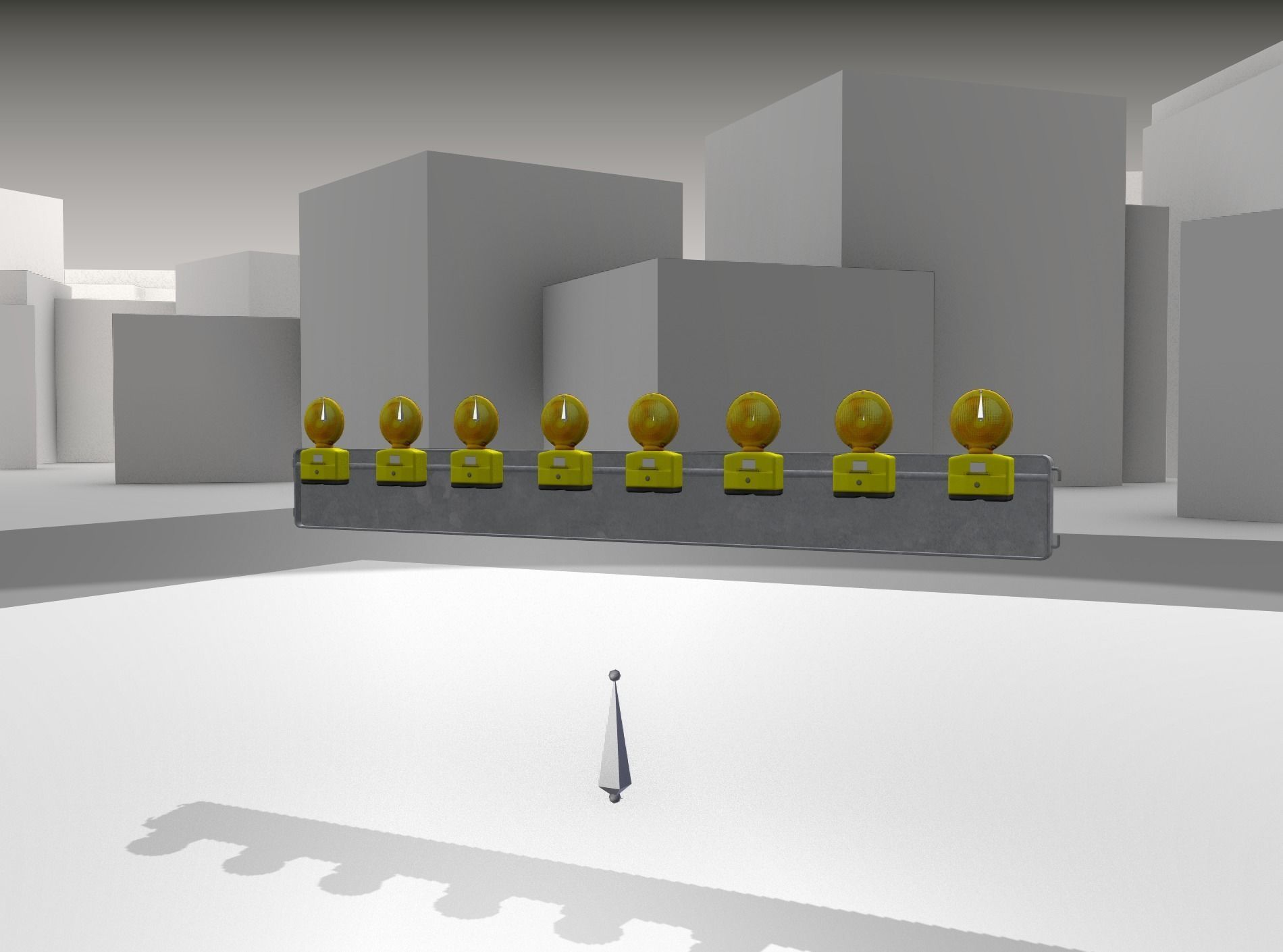 Construction Barrier 6 with animated lights 600-36 250x2400mm Low-poly 3D model_29