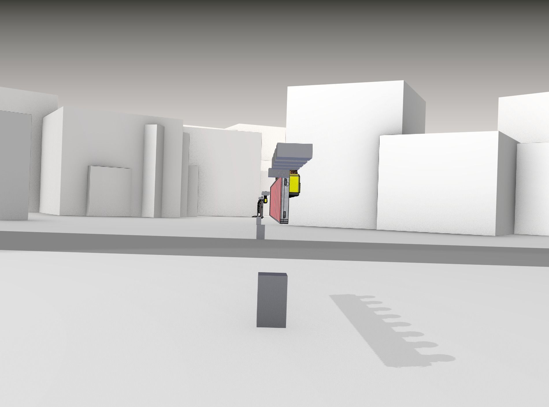 Construction Barrier 6 with animated lights 600-36 250x2400mm Low-poly 3D model_13