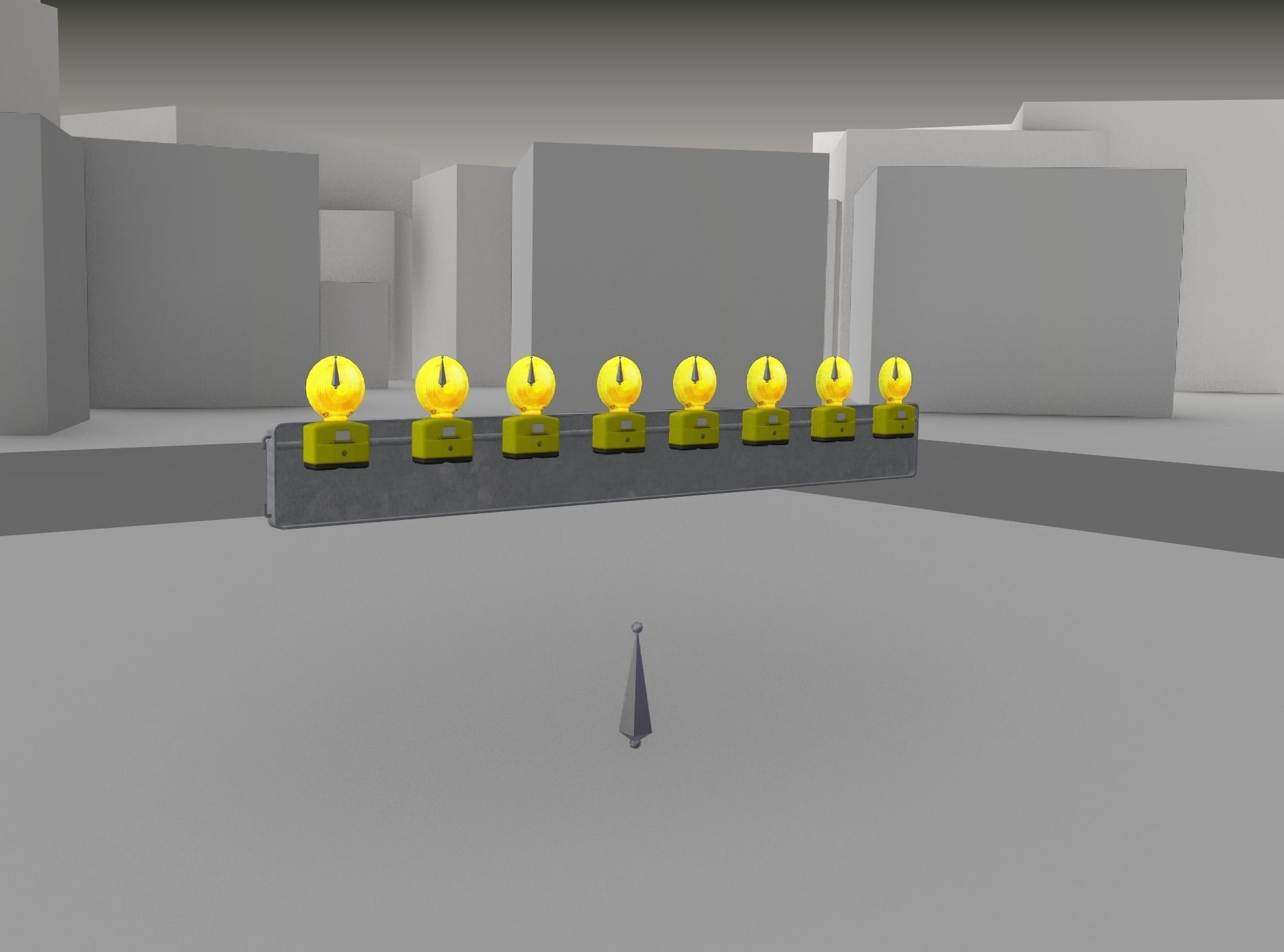 Construction Barrier 6 with animated lights 600-36 250x2400mm Low-poly 3D model_21