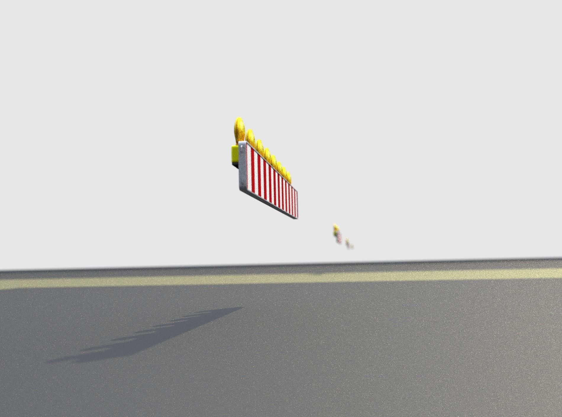 Construction Barrier 6 with animated lights 600-36 250x2400mm Low-poly 3D model_36