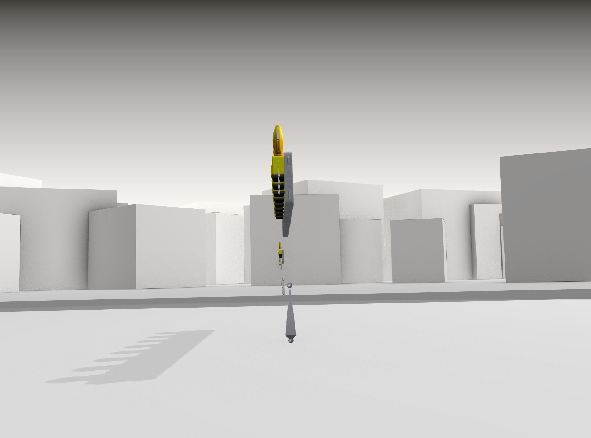 Construction Barrier 6 with animated lights 600-36 250x2400mm Low-poly 3D model_35