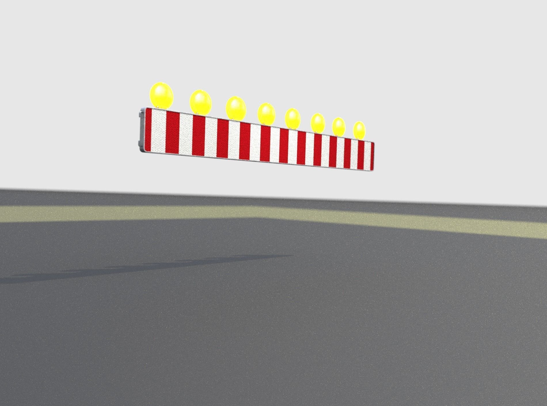 Construction Barrier 6 with animated lights 600-36 250x2400mm Low-poly 3D model_42