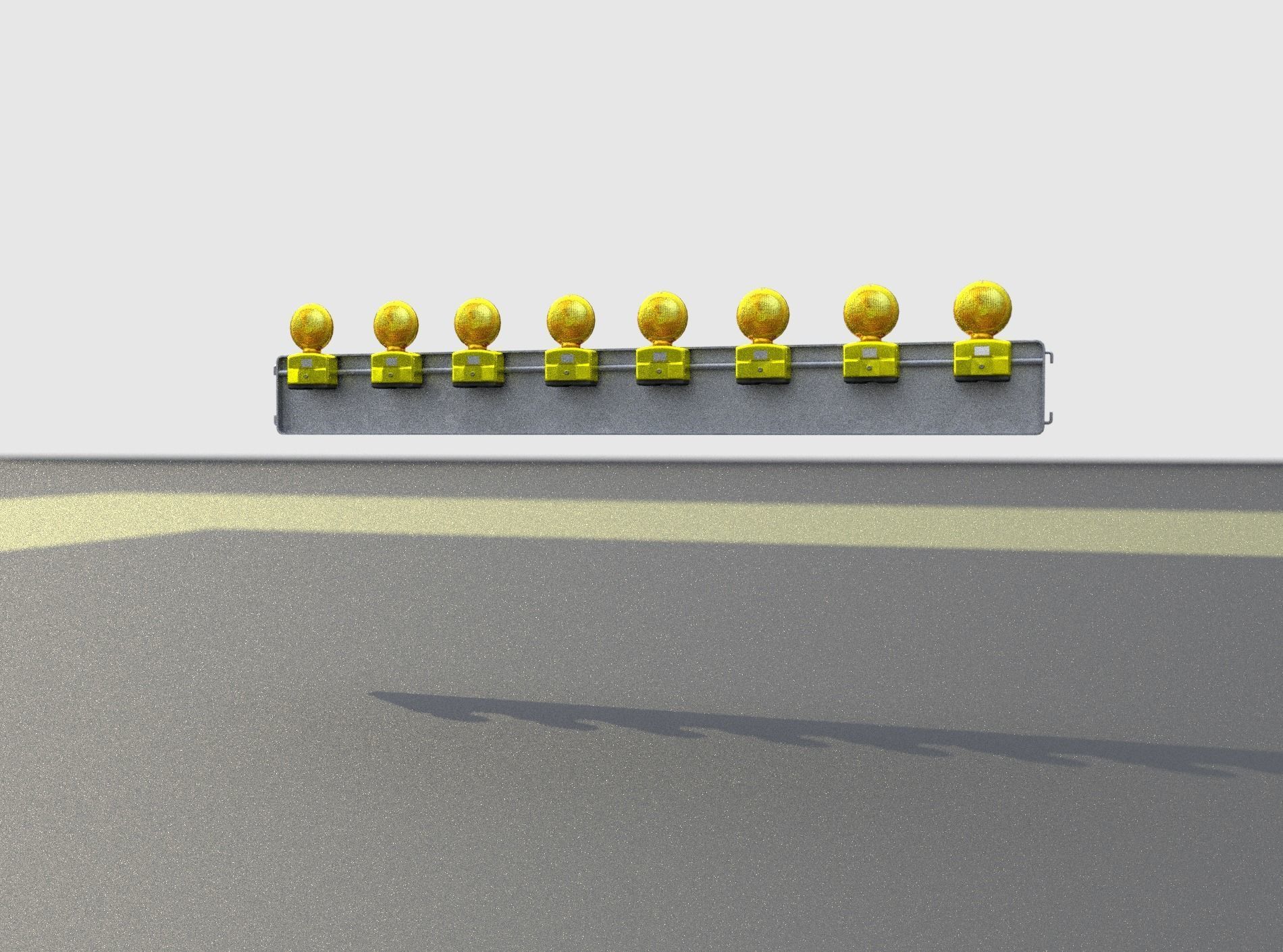 Construction Barrier 6 with animated lights 600-36 250x2400mm Low-poly 3D model_28