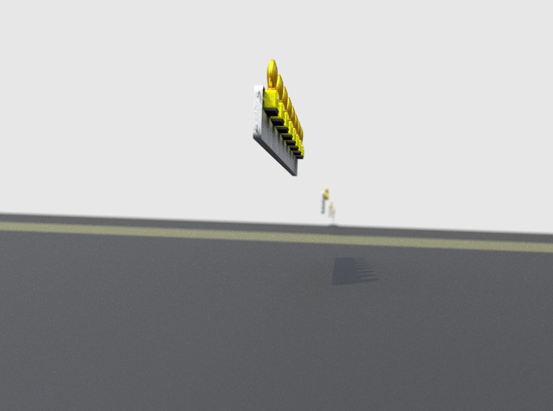 Construction Barrier 6 with animated lights 600-36 250x2400mm Low-poly 3D model_14