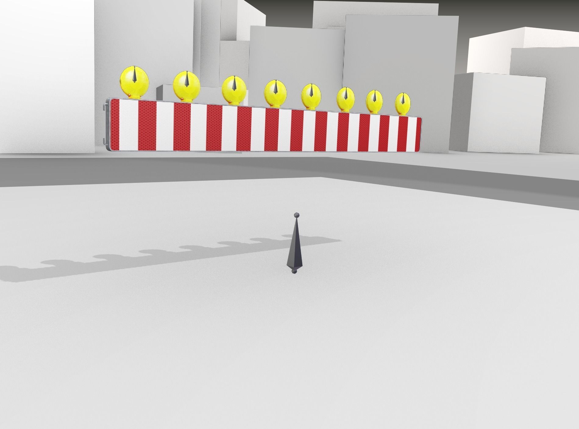 Construction Barrier 6 with animated lights 600-36 250x2400mm Low-poly 3D model_43