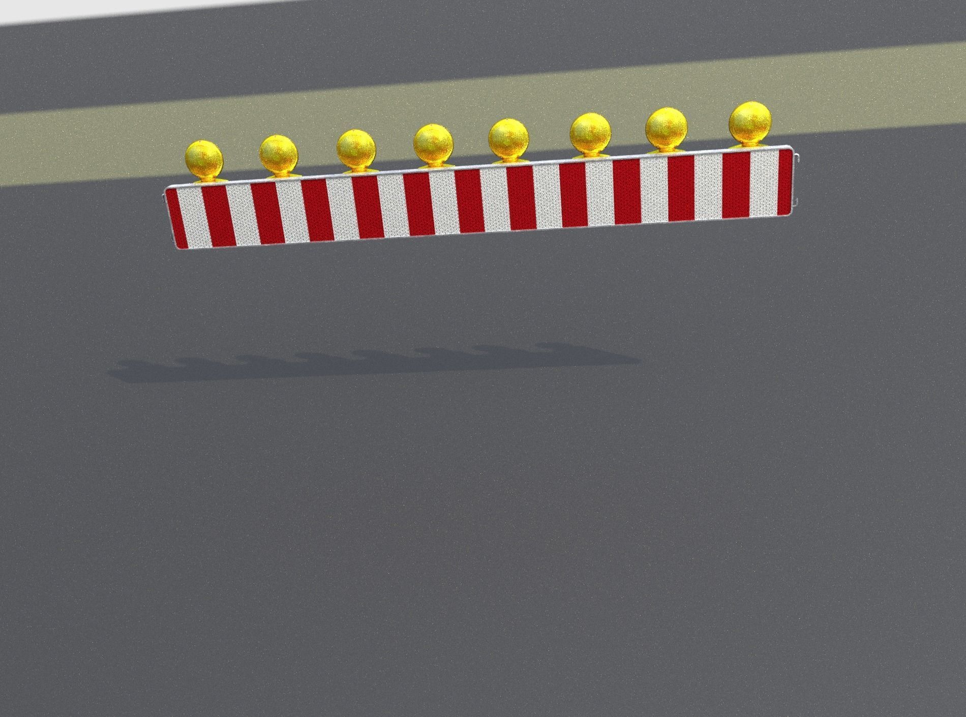 Construction Barrier 6 with animated lights 600-36 250x2400mm Low-poly 3D model_48