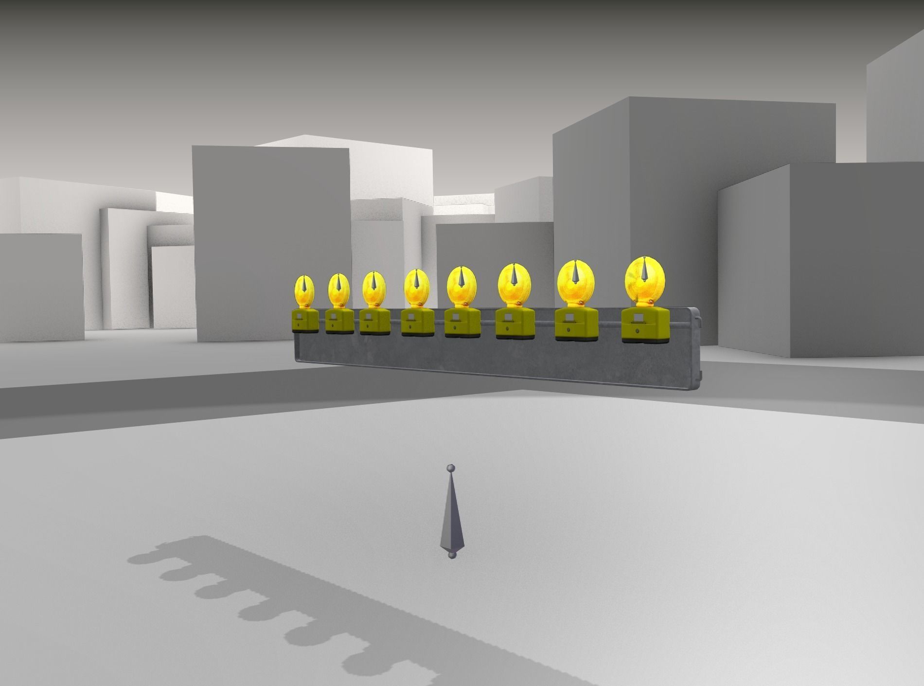 Construction Barrier 6 with animated lights 600-36 250x2400mm Low-poly 3D model_31