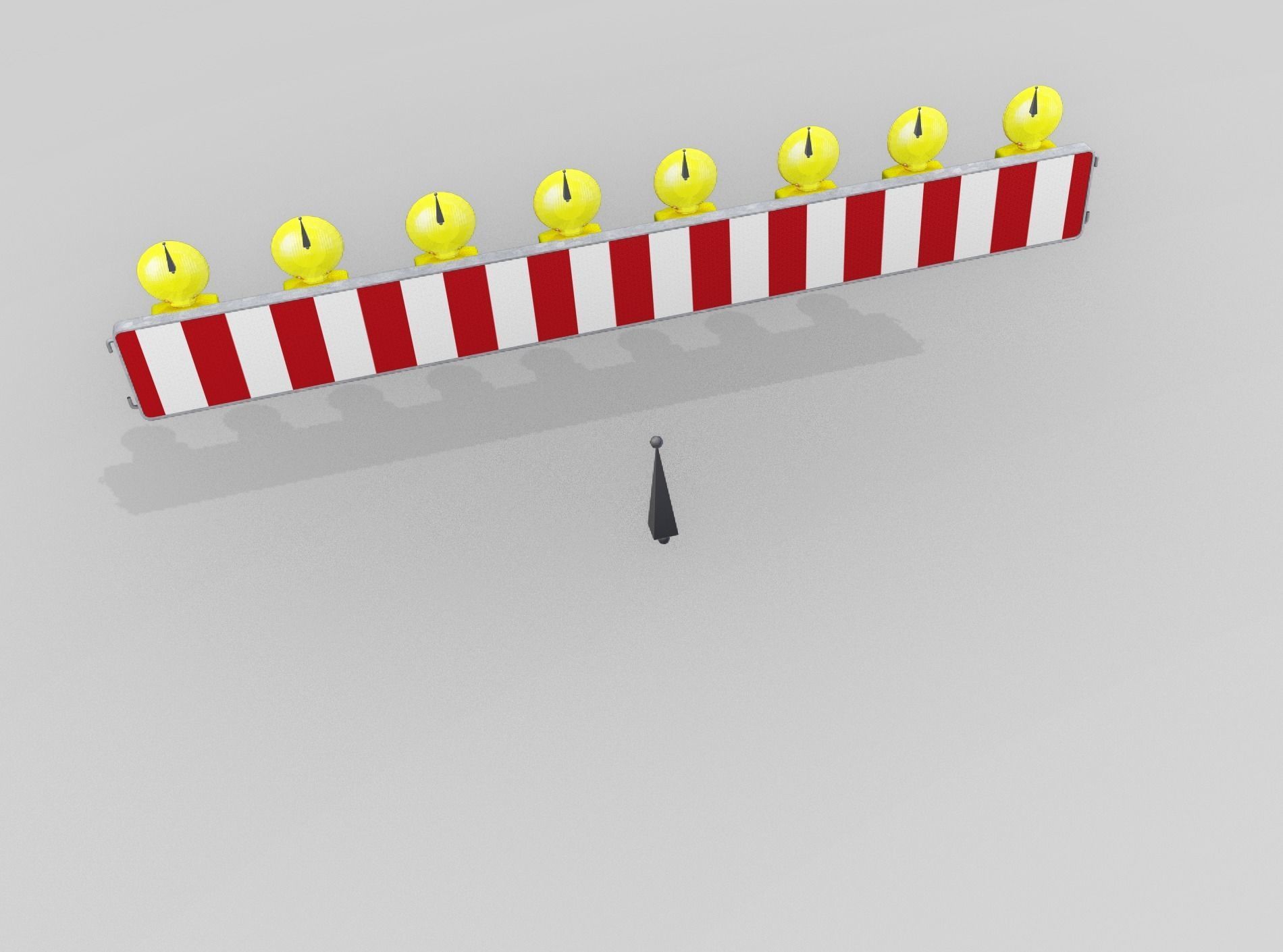 Construction Barrier 6 with animated lights 600-36 250x2400mm Low-poly 3D model_45