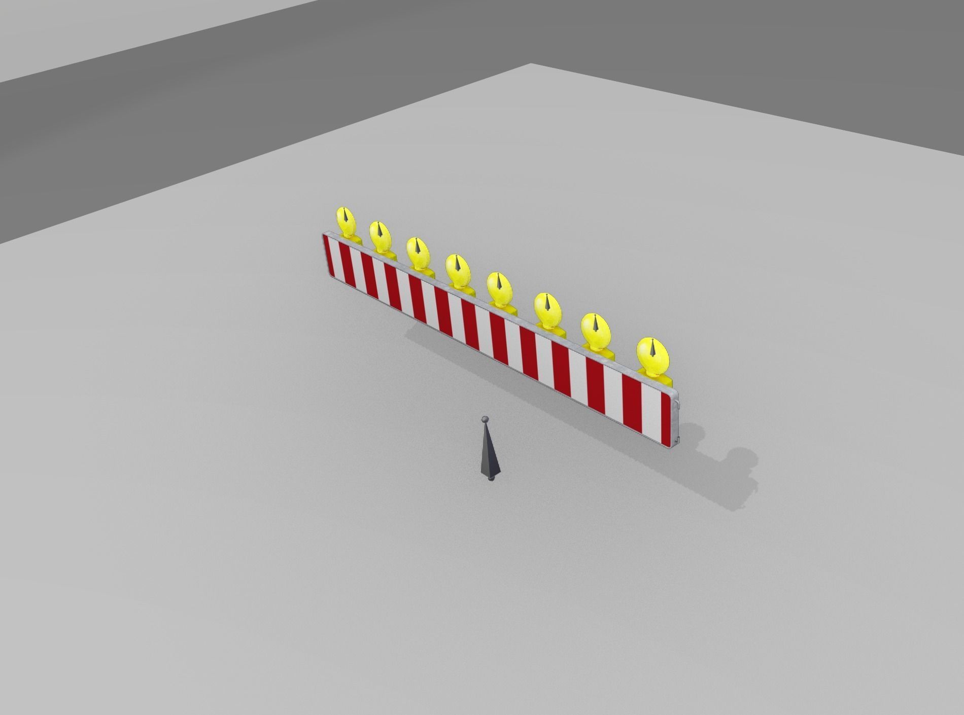 Construction Barrier 6 with animated lights 600-36 250x2400mm Low-poly 3D model_9