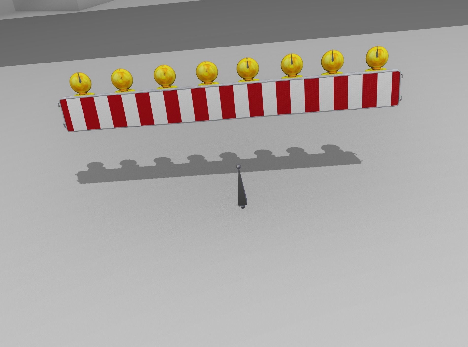 Construction Barrier 6 with animated lights 600-36 250x2400mm Low-poly 3D model_47