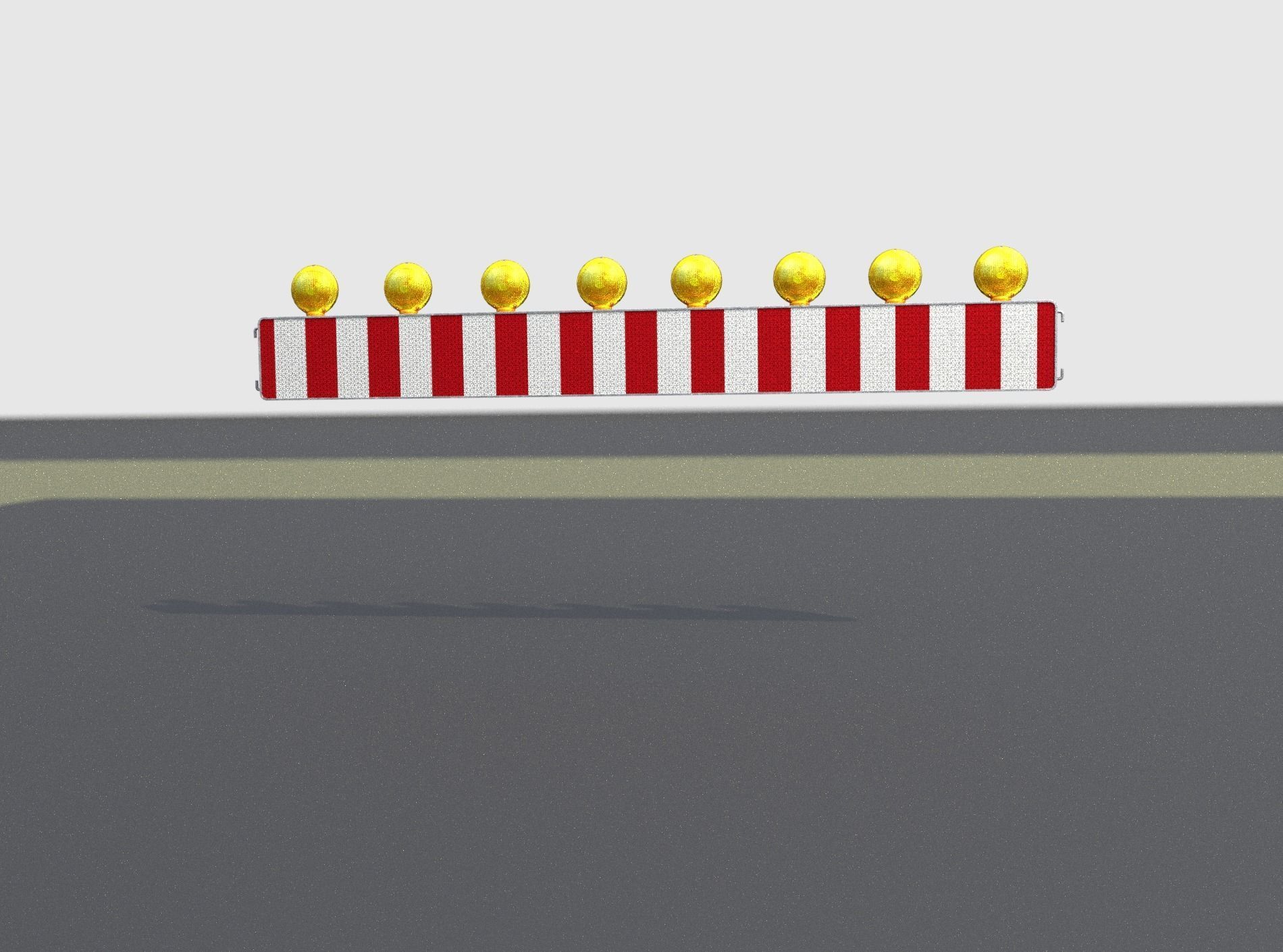 Construction Barrier 6 with animated lights 600-36 250x2400mm Low-poly 3D model_4