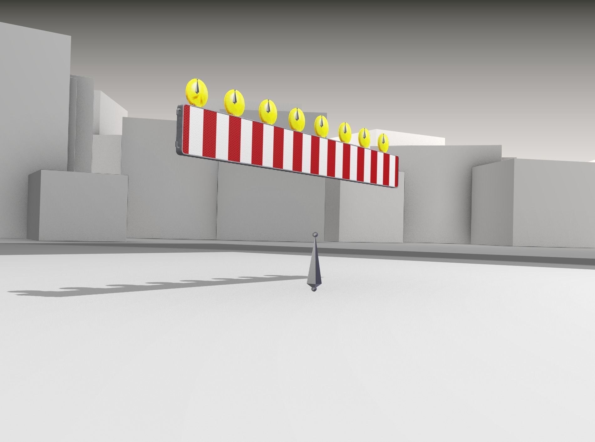 Construction Barrier 6 with animated lights 600-36 250x2400mm Low-poly 3D model_41