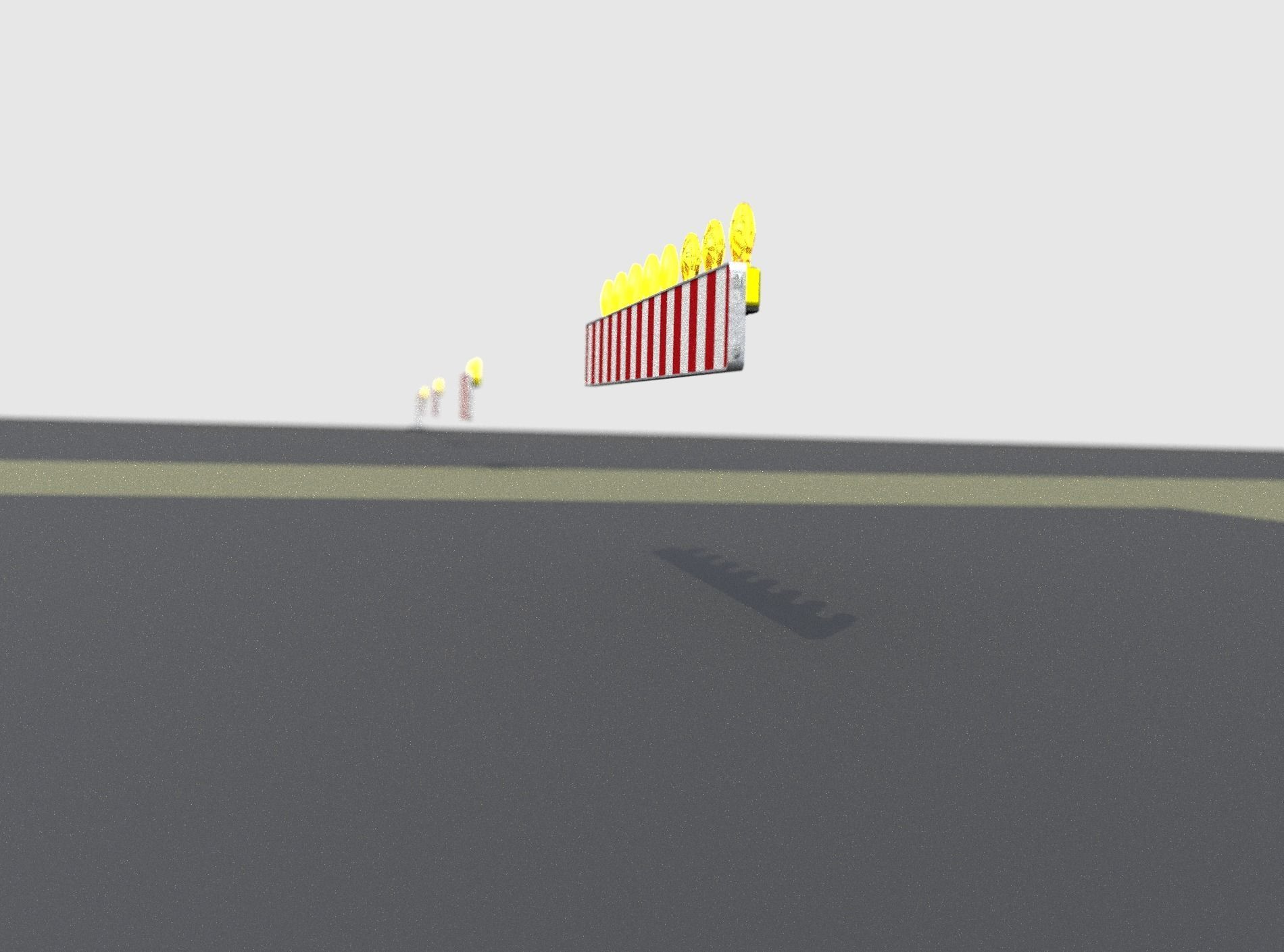 Construction Barrier 6 with animated lights 600-36 250x2400mm Low-poly 3D model_12