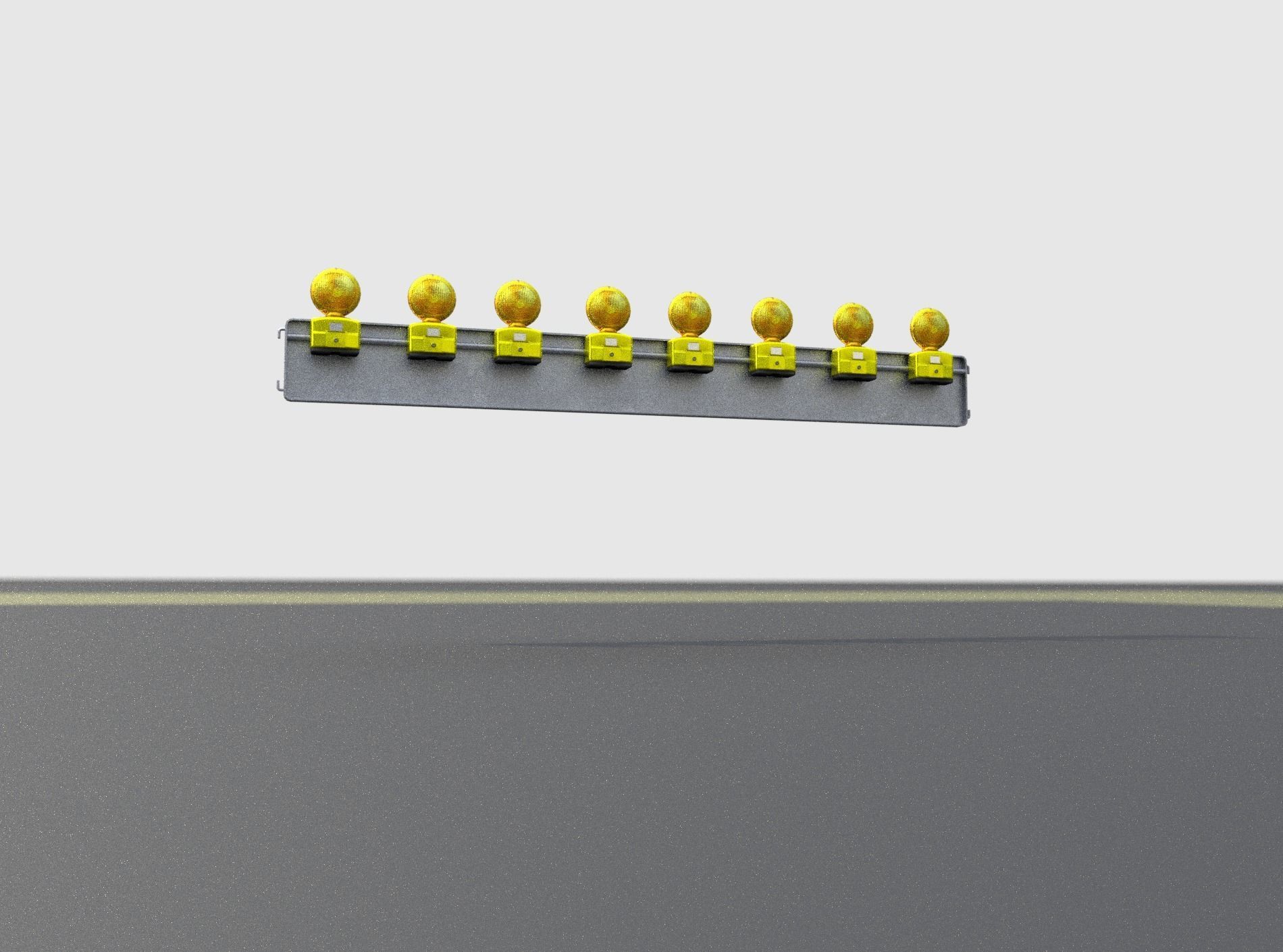 Construction Barrier 6 with animated lights 600-36 250x2400mm Low-poly 3D model_24