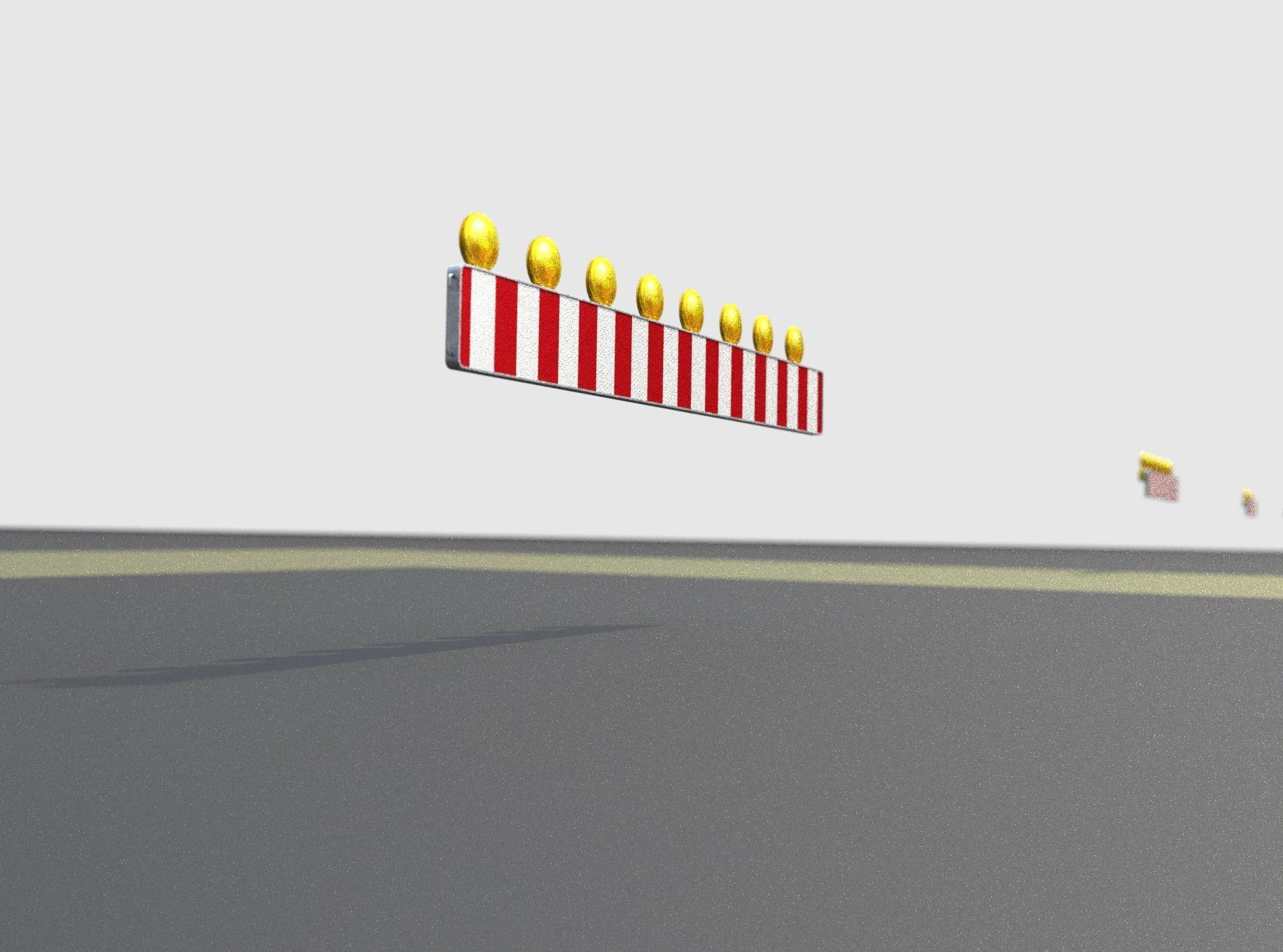 Construction Barrier 6 with animated lights 600-36 250x2400mm Low-poly 3D model_40