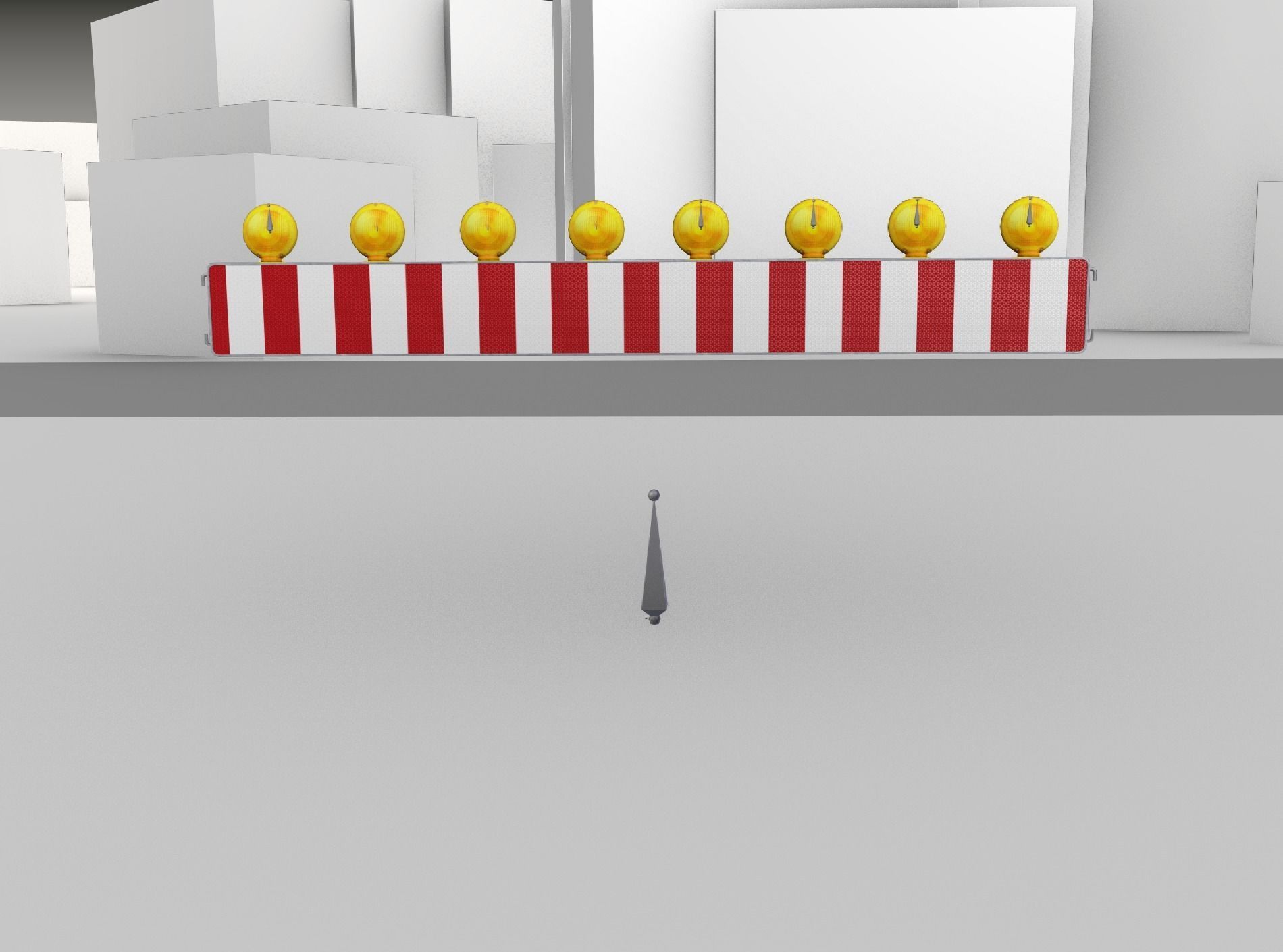 Construction Barrier 6 with animated lights 600-36 250x2400mm Low-poly 3D model_3