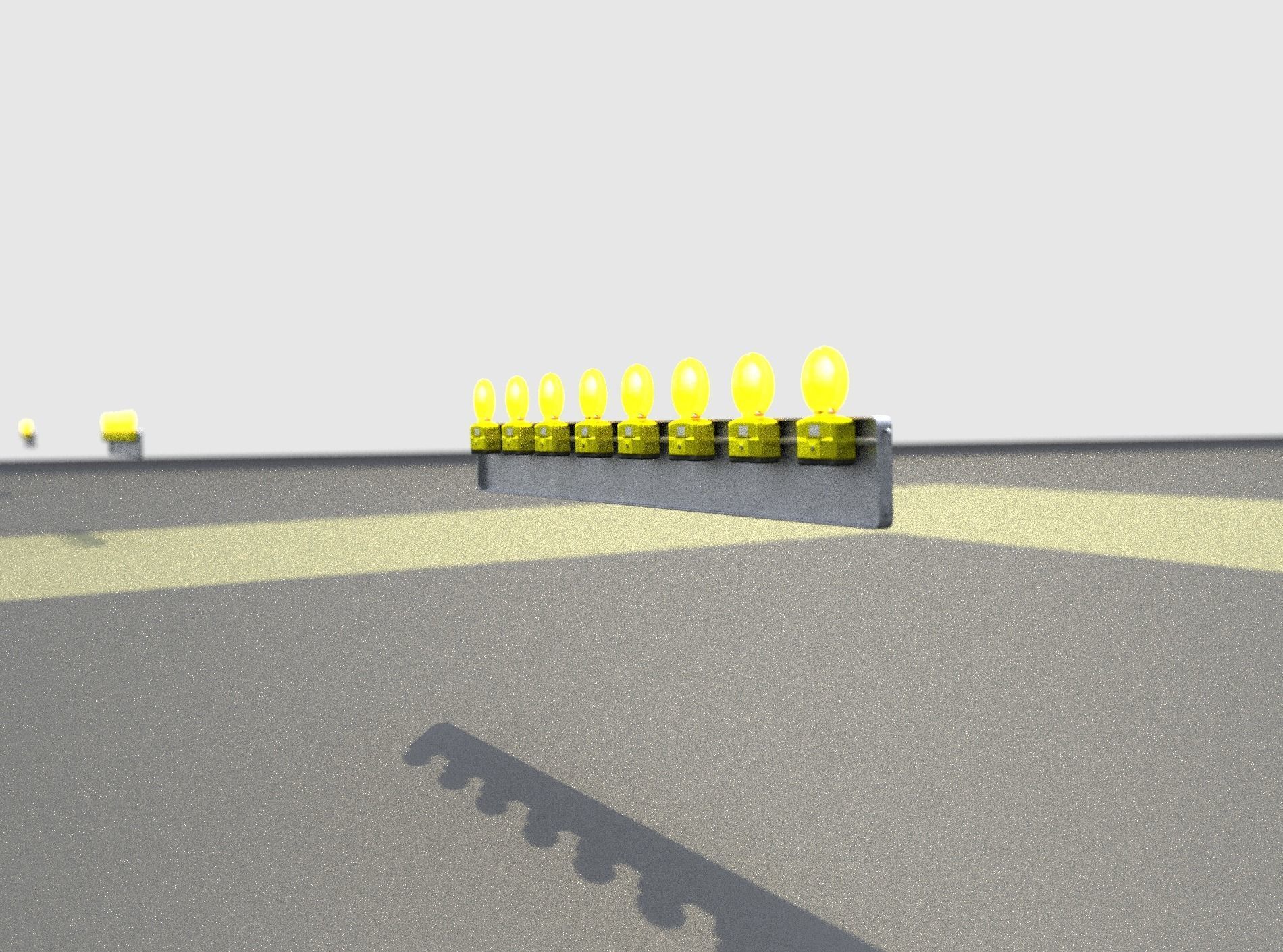 Construction Barrier 6 with animated lights 600-36 250x2400mm Low-poly 3D model_32