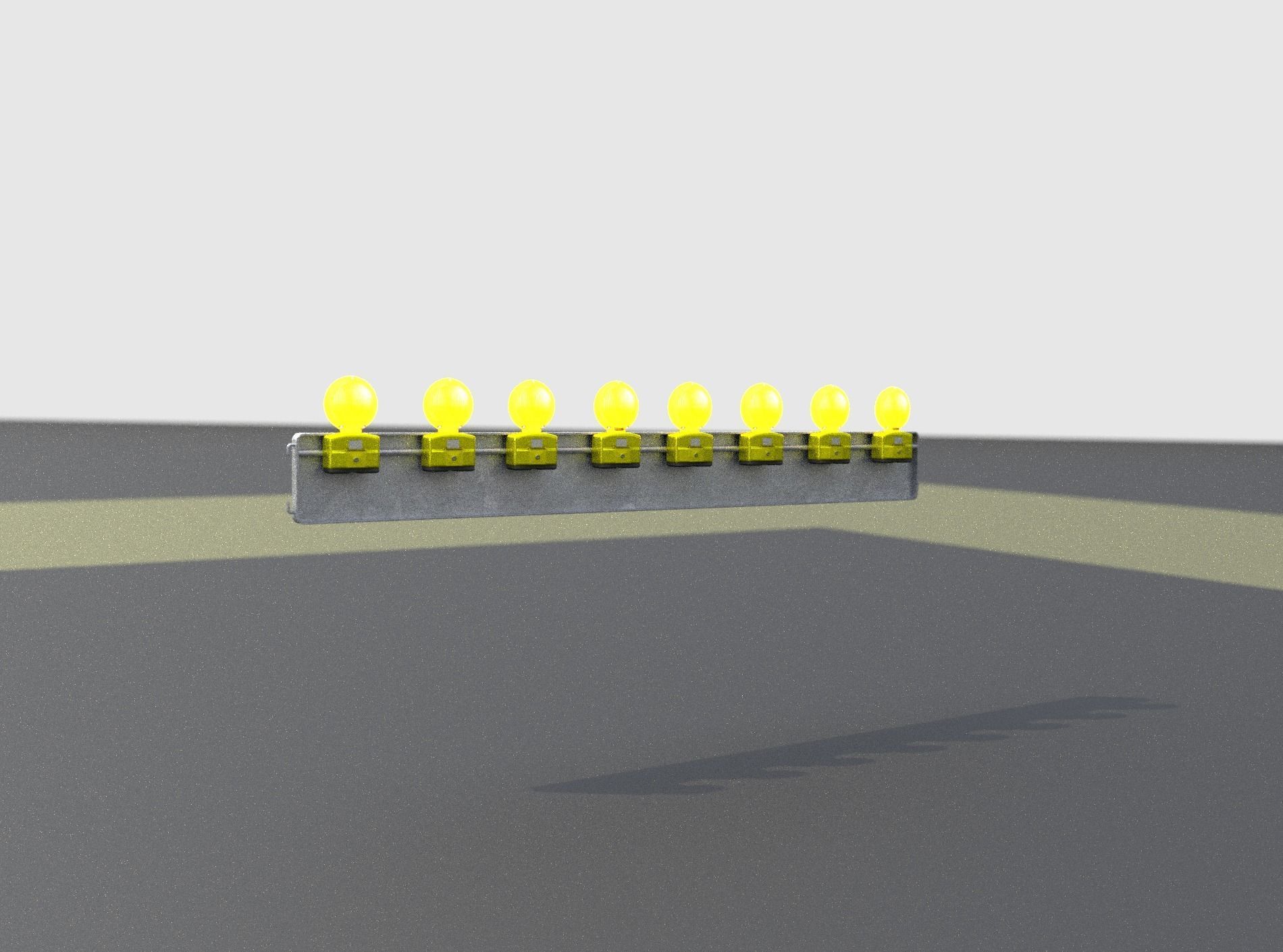 Construction Barrier 6 with animated lights 600-36 250x2400mm Low-poly 3D model_22