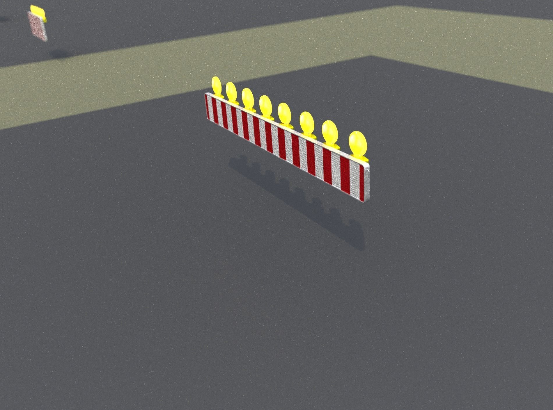 Construction Barrier 6 with animated lights 600-36 250x2400mm Low-poly 3D model_10
