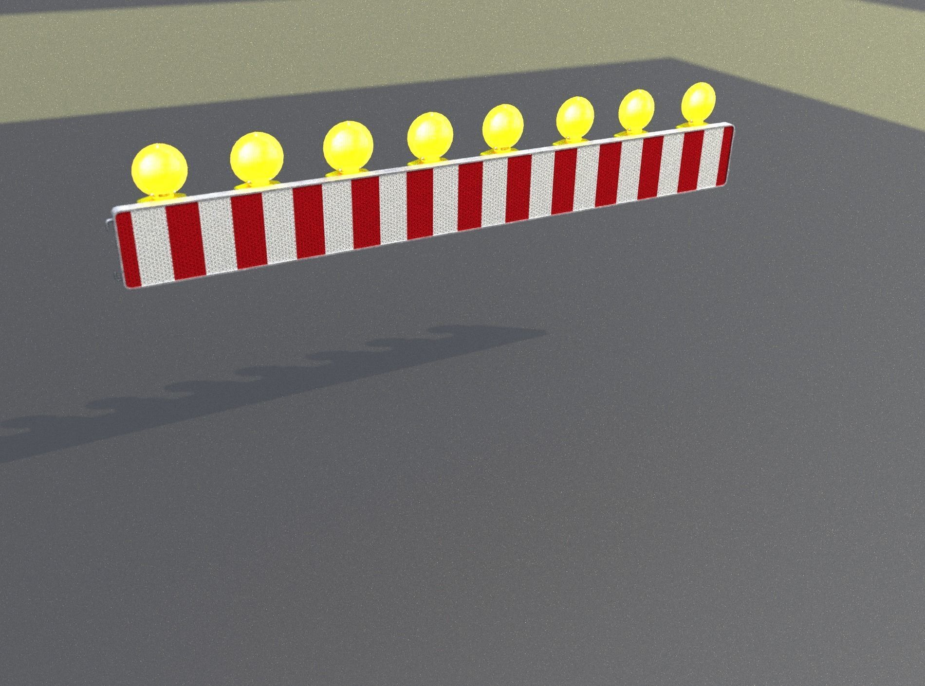 Construction Barrier 6 with animated lights 600-36 250x2400mm Low-poly 3D model_44