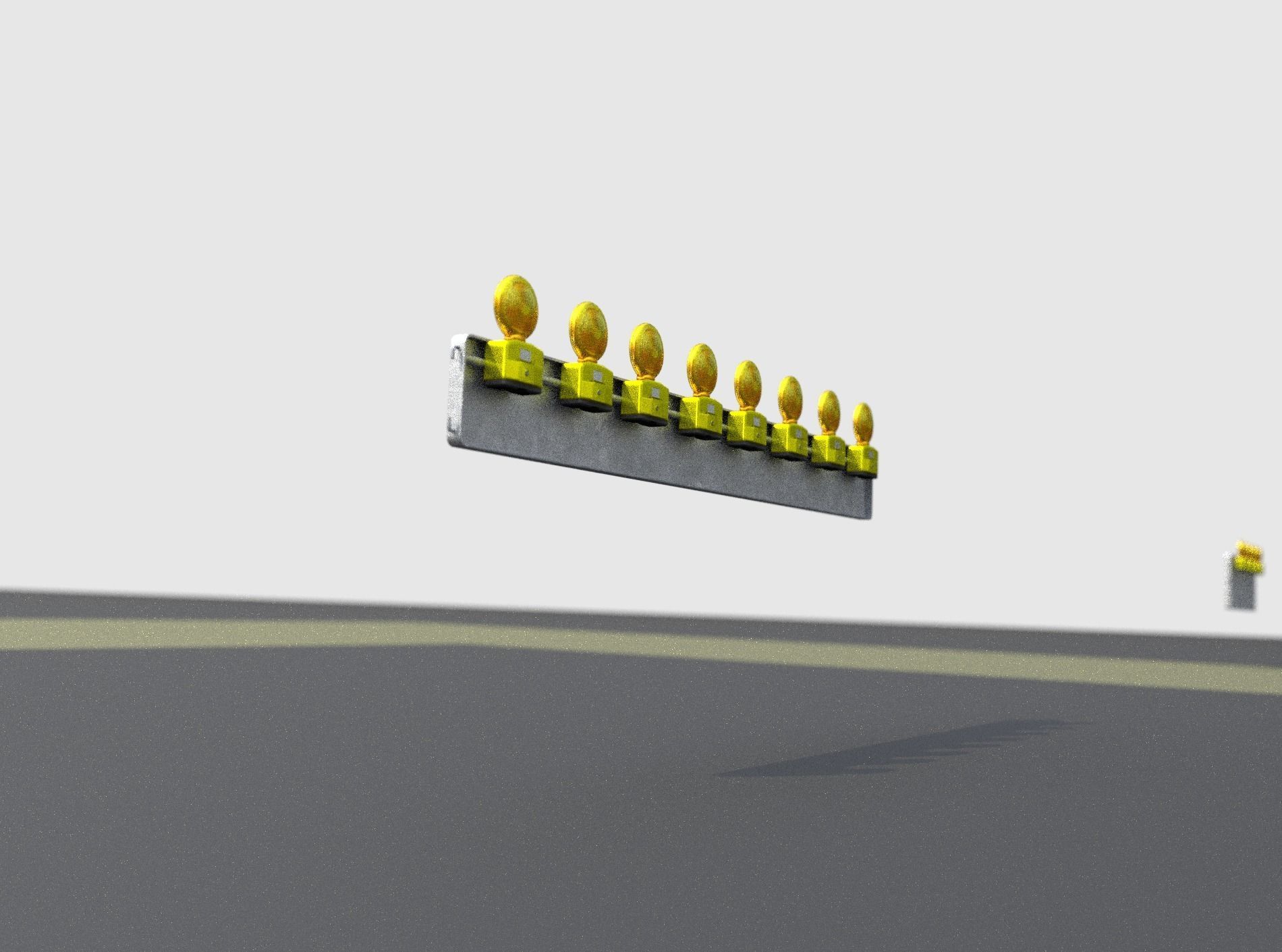 Construction Barrier 6 with animated lights 600-36 250x2400mm Low-poly 3D model_18