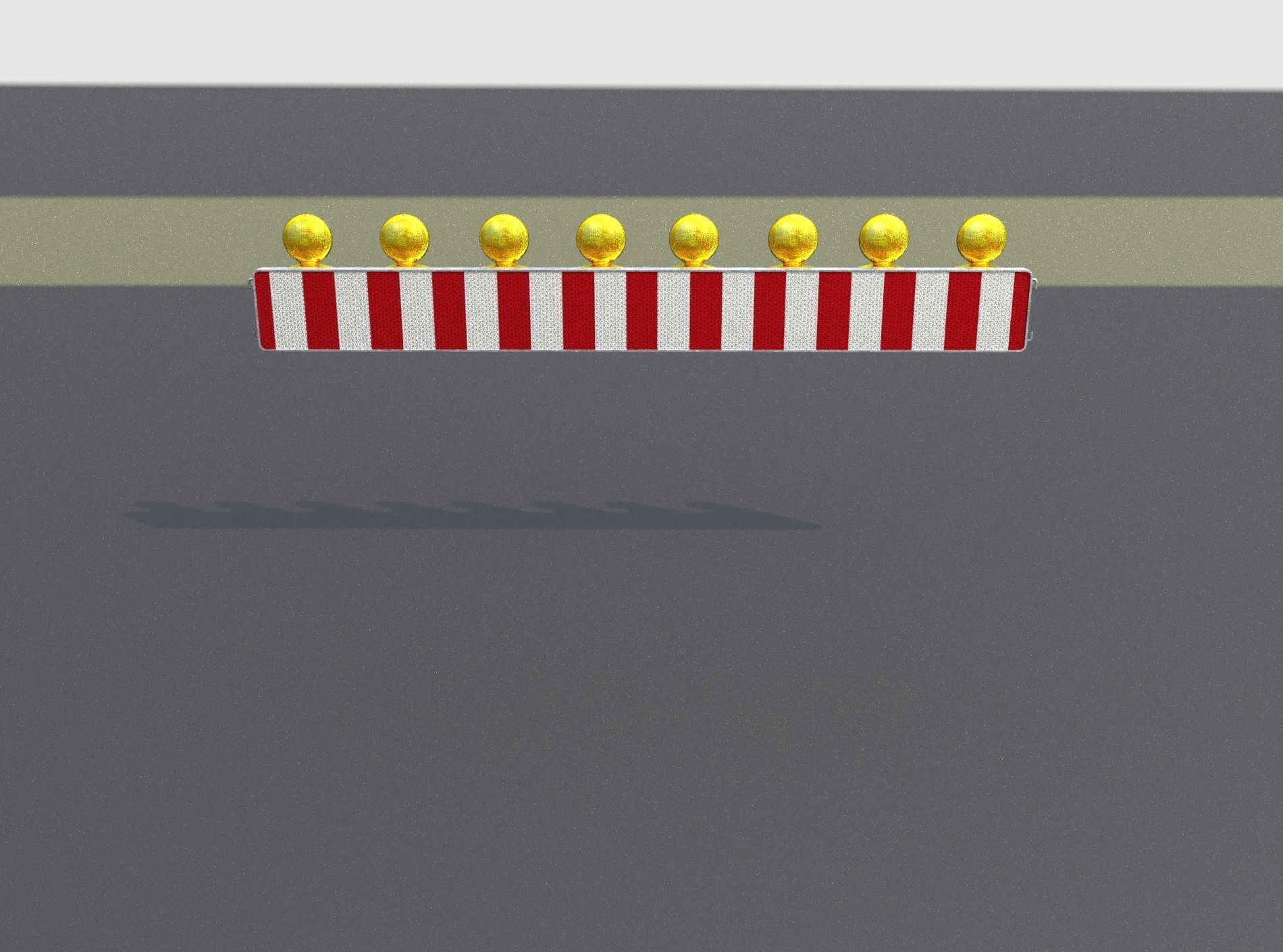 Construction Barrier 6 with animated lights 600-36 250x2400mm Low-poly 3D model_2