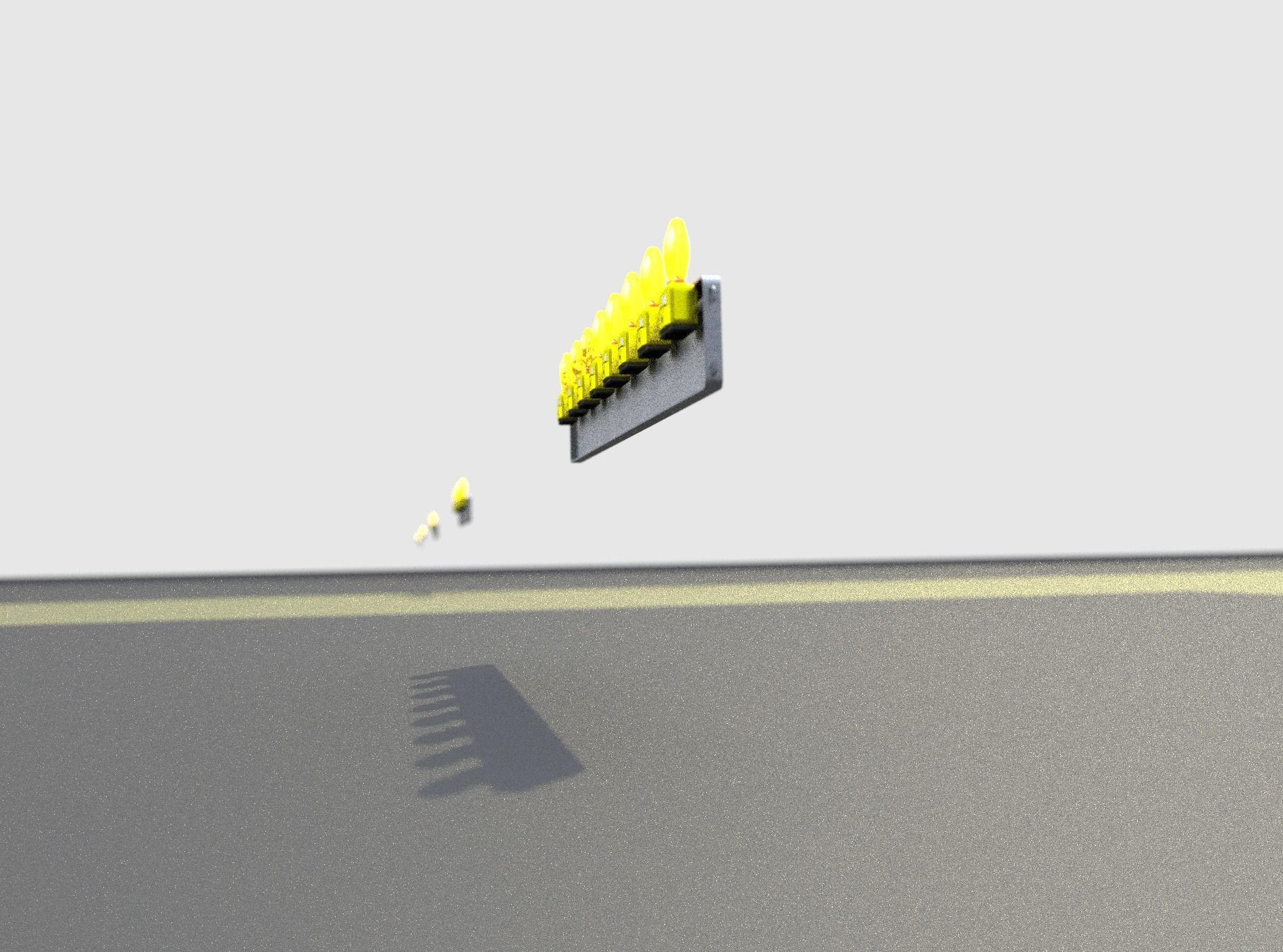 Construction Barrier 6 with animated lights 600-36 250x2400mm Low-poly 3D model_34