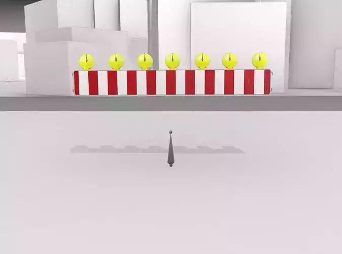 Construction Barrier 6 with animated lights 600-35 250x2000mm Low-poly 3D model