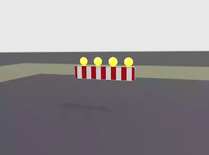 Construction Barrier 6 with animated lights 600-33 250x1200mm Low-poly 3D model