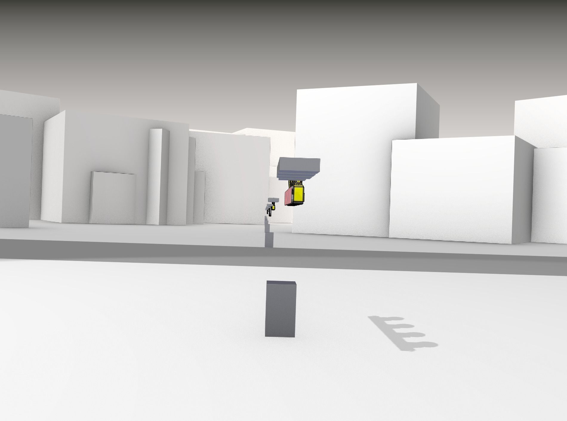 Construction Barrier 6 with animated lights 600-31 100x1200mm Low-poly 3D model_13