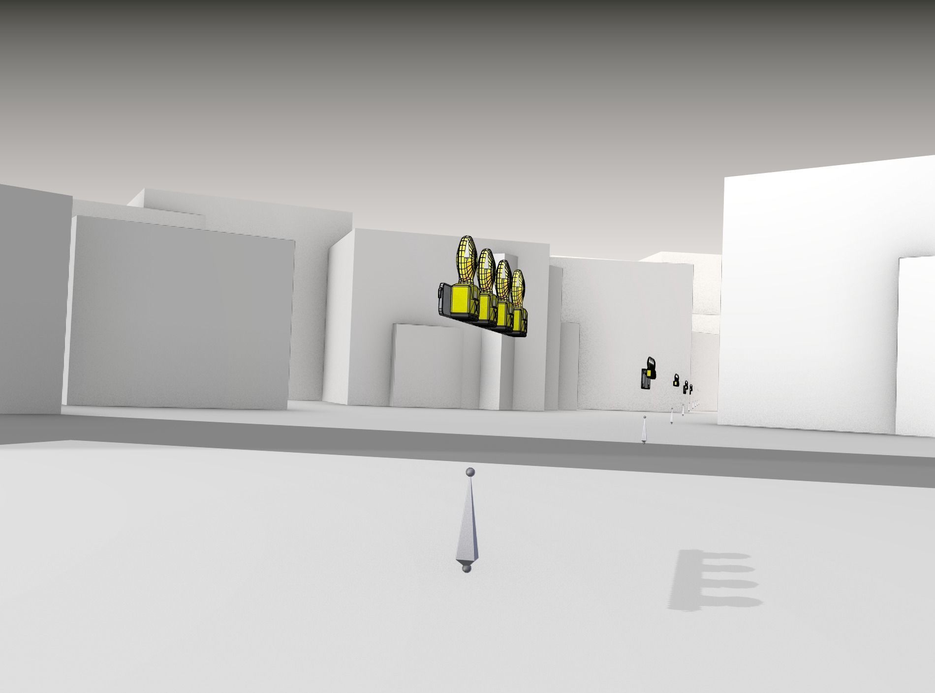 Construction Barrier 6 with animated lights 600-31 100x1200mm Low-poly 3D model_15