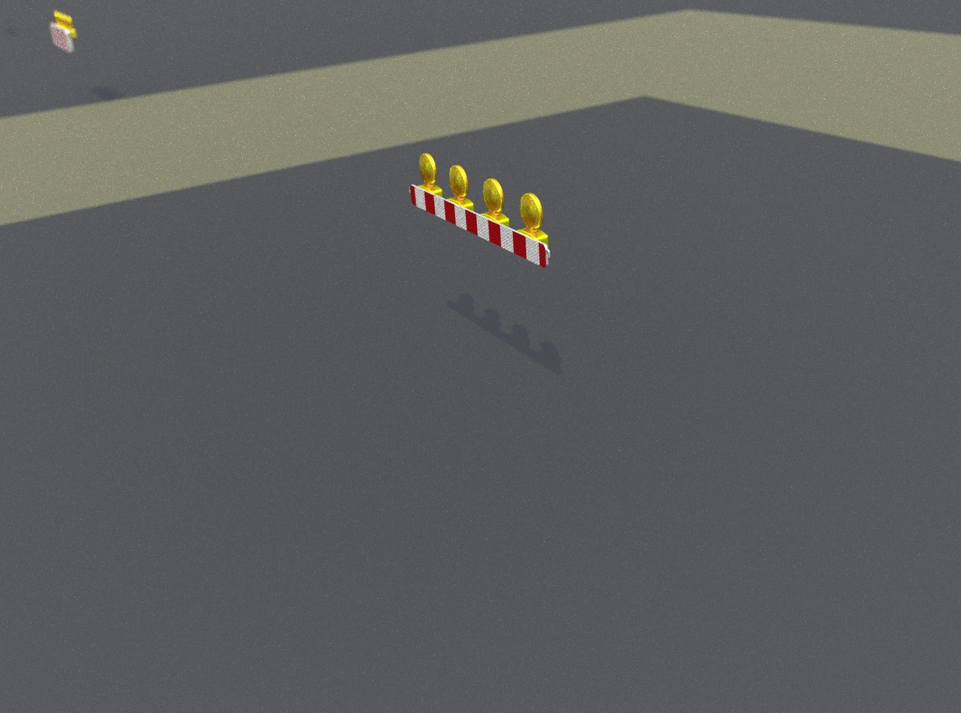 Construction Barrier 6 with animated lights 600-31 100x1200mm Low-poly 3D model_10