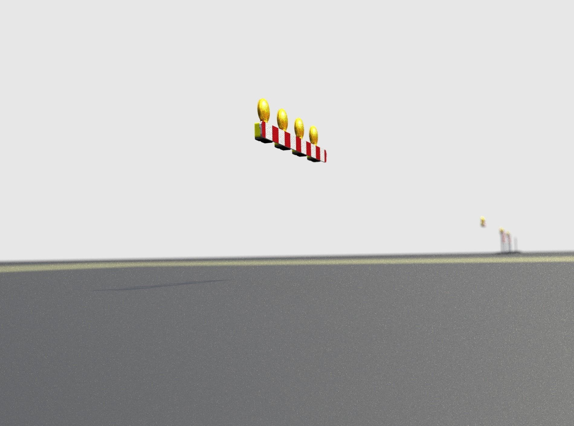 Construction Barrier 6 with animated lights 600-31 100x1200mm Low-poly 3D model_38