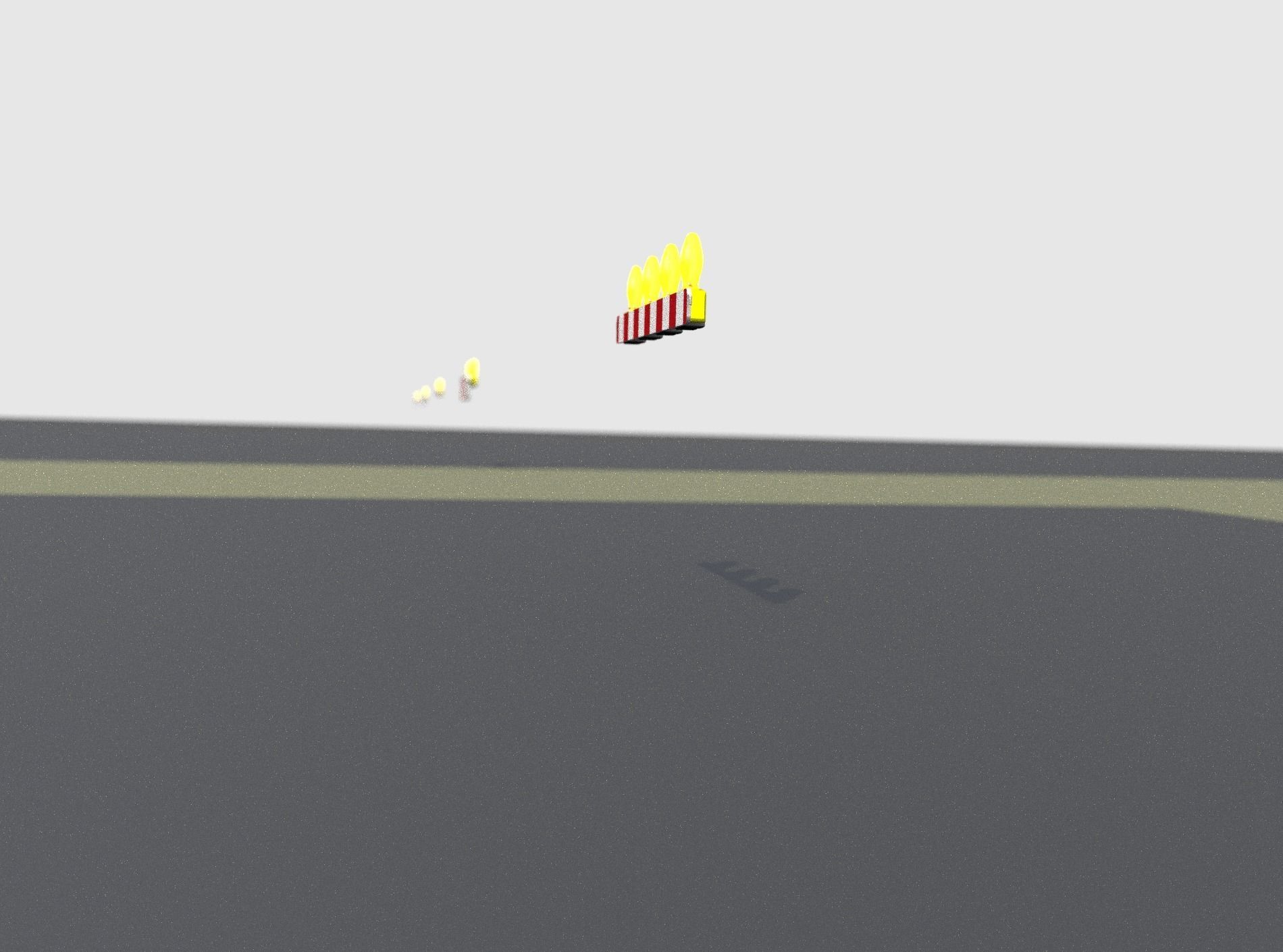 Construction Barrier 6 with animated lights 600-31 100x1200mm Low-poly 3D model_12