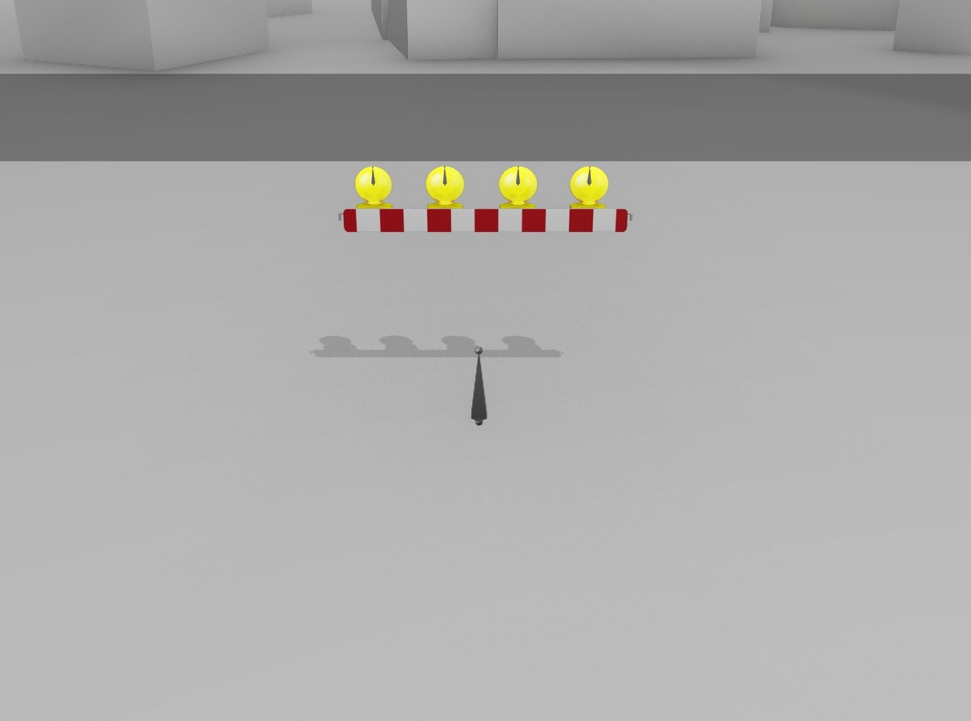 Construction Barrier 6 with animated lights 600-31 100x1200mm Low-poly 3D model_2