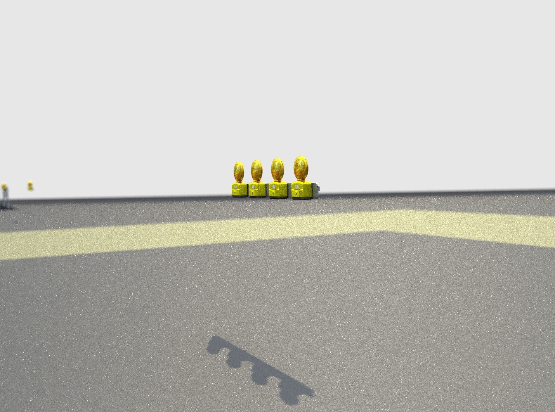 Construction Barrier 6 with animated lights 600-31 100x1200mm Low-poly 3D model_32