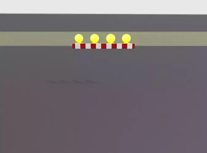 Construction Barrier 6 with animated lights 600-31 100x1200mm Low-poly 3D model