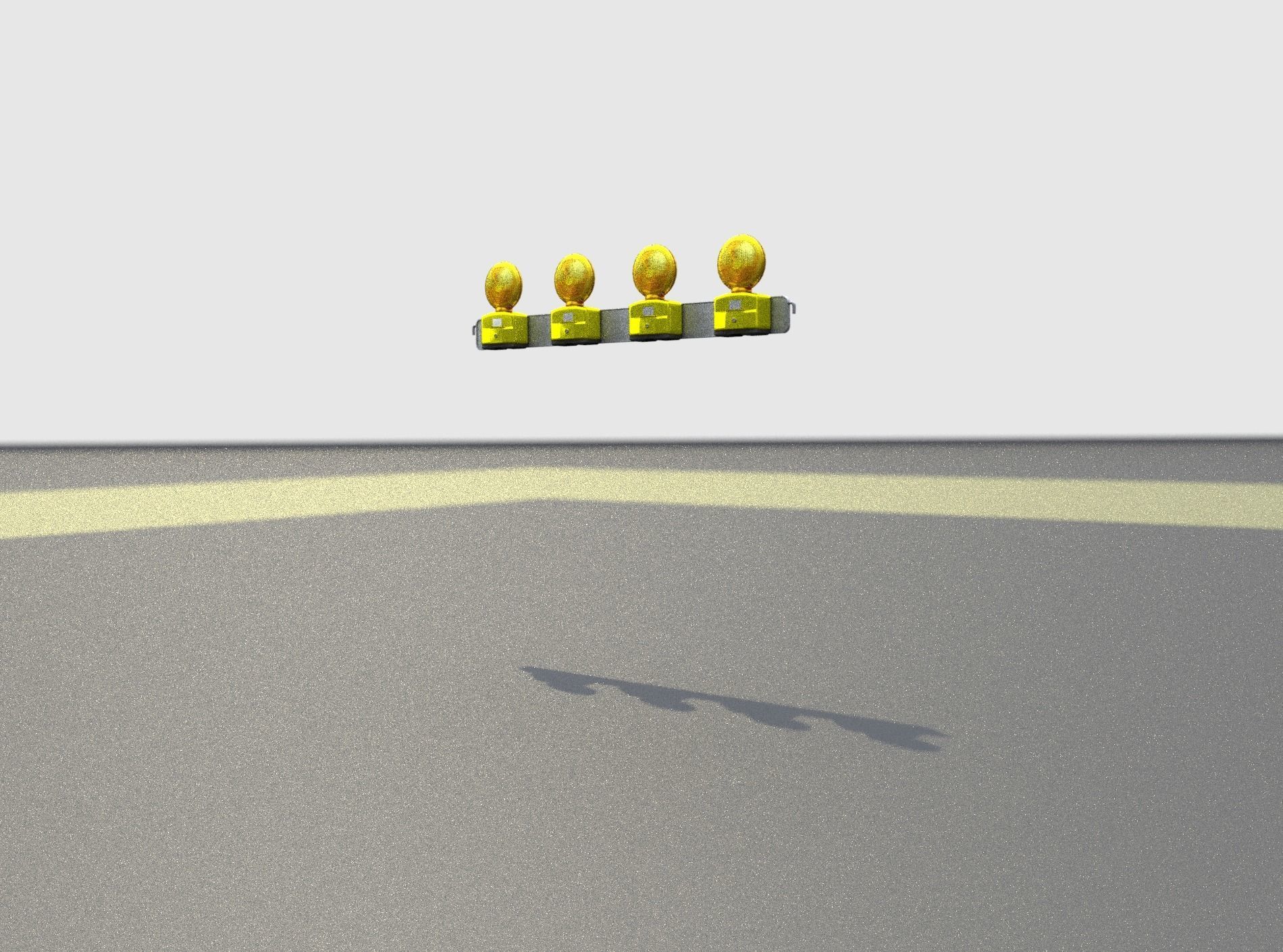 Construction Barrier 6 with animated lights 600-31 100x1200mm Low-poly 3D model_30