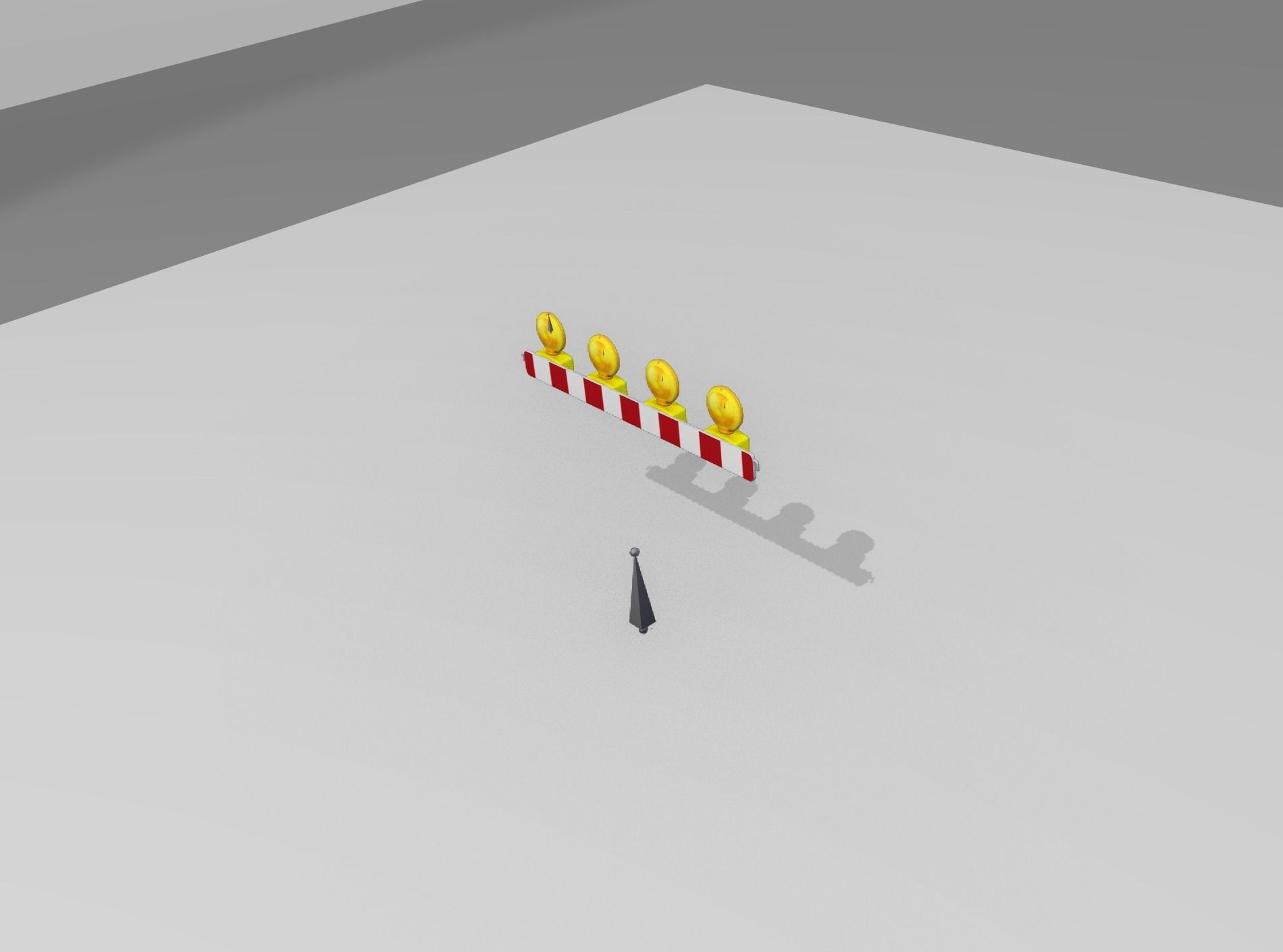 Construction Barrier 6 with animated lights 600-31 100x1200mm Low-poly 3D model_9