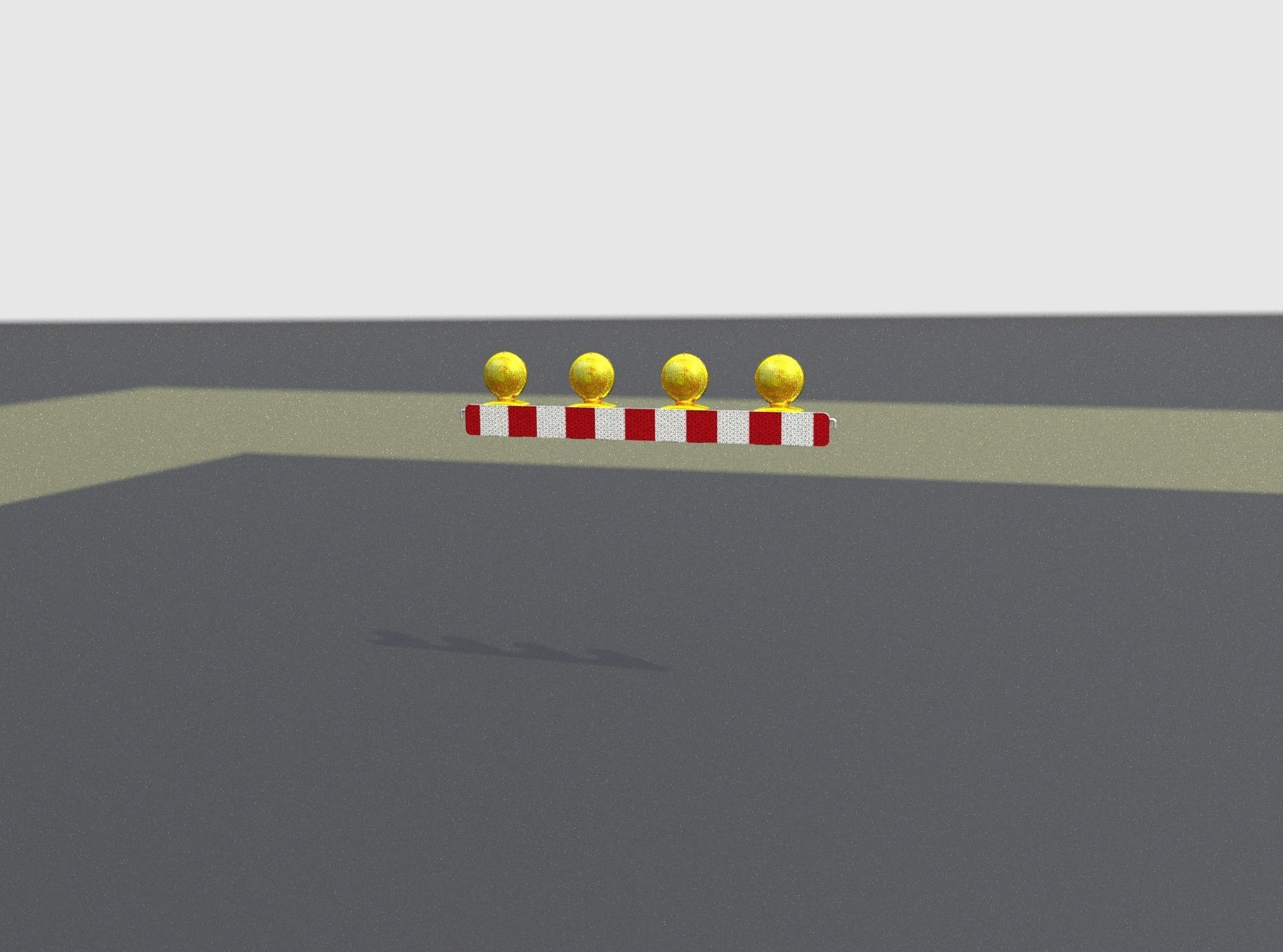 Construction Barrier 6 with animated lights 600-31 100x1200mm Low-poly 3D model_6