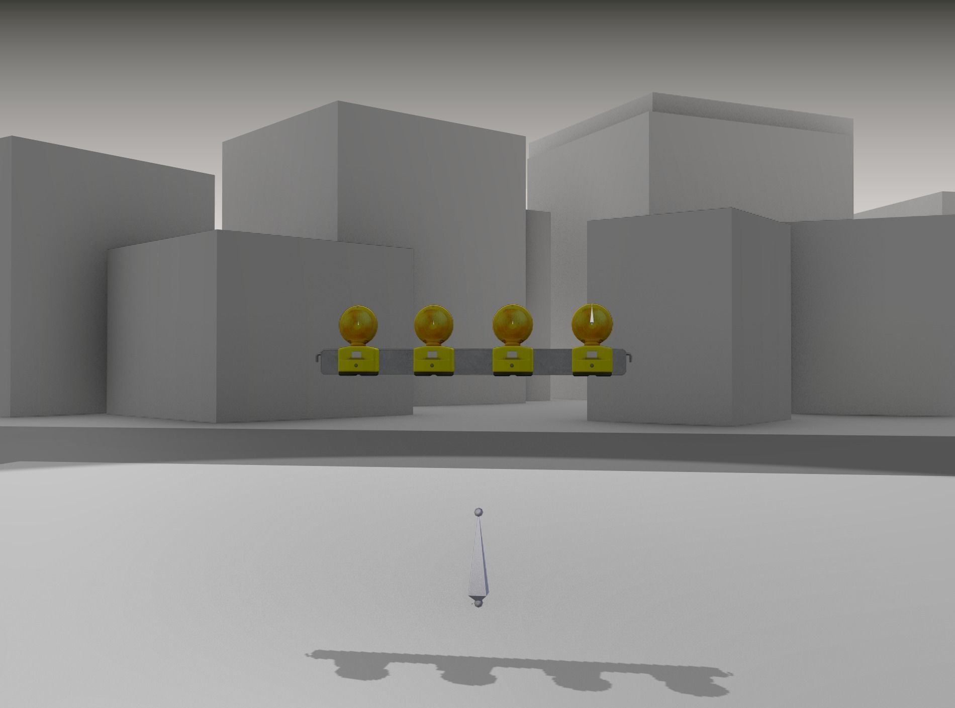 Construction Barrier 6 with animated lights 600-31 100x1200mm Low-poly 3D model_27