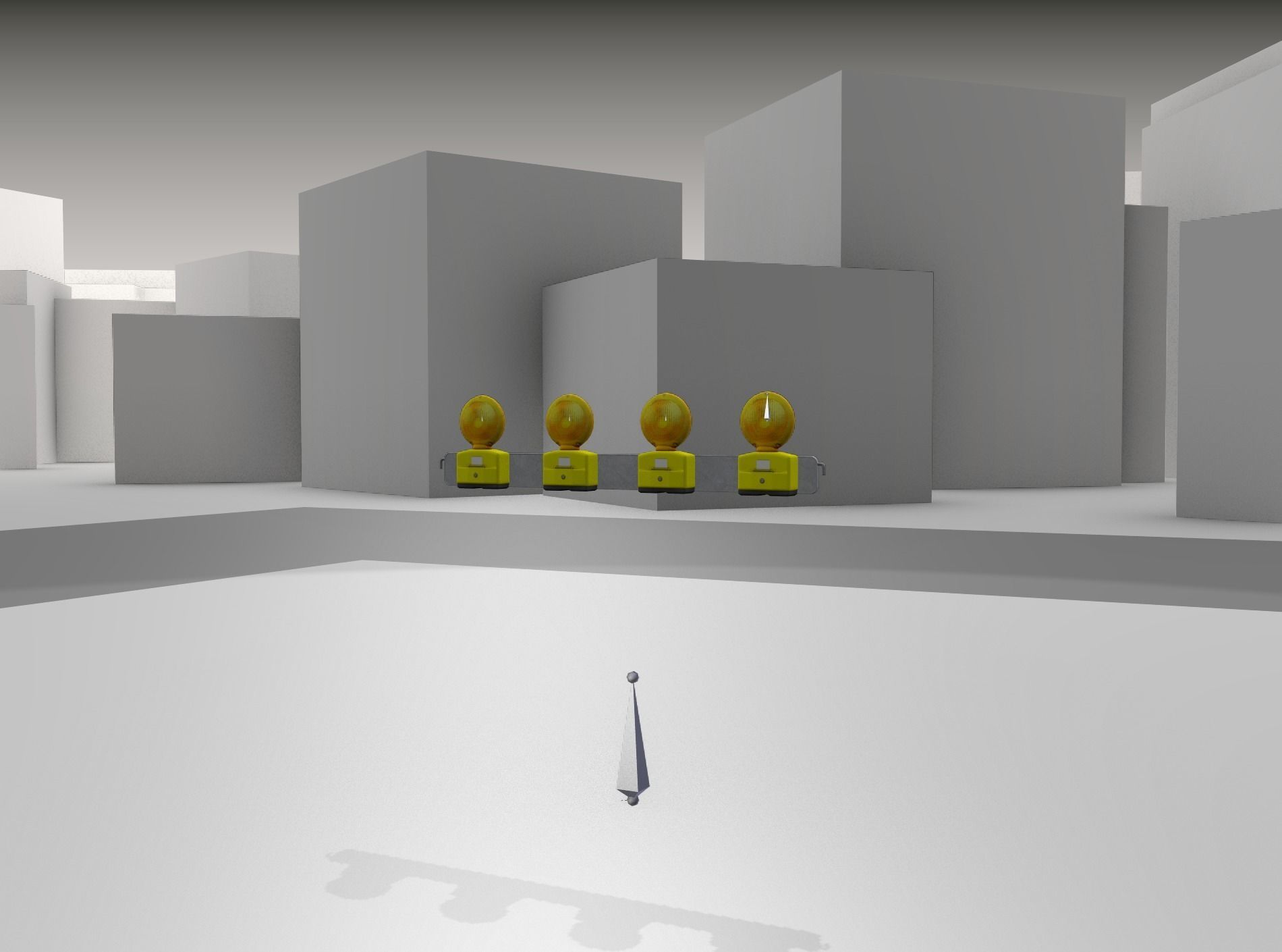 Construction Barrier 6 with animated lights 600-31 100x1200mm Low-poly 3D model_29