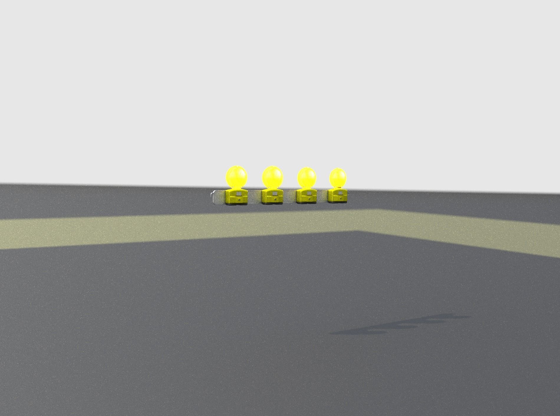 Construction Barrier 6 with animated lights 600-31 100x1200mm Low-poly 3D model_22