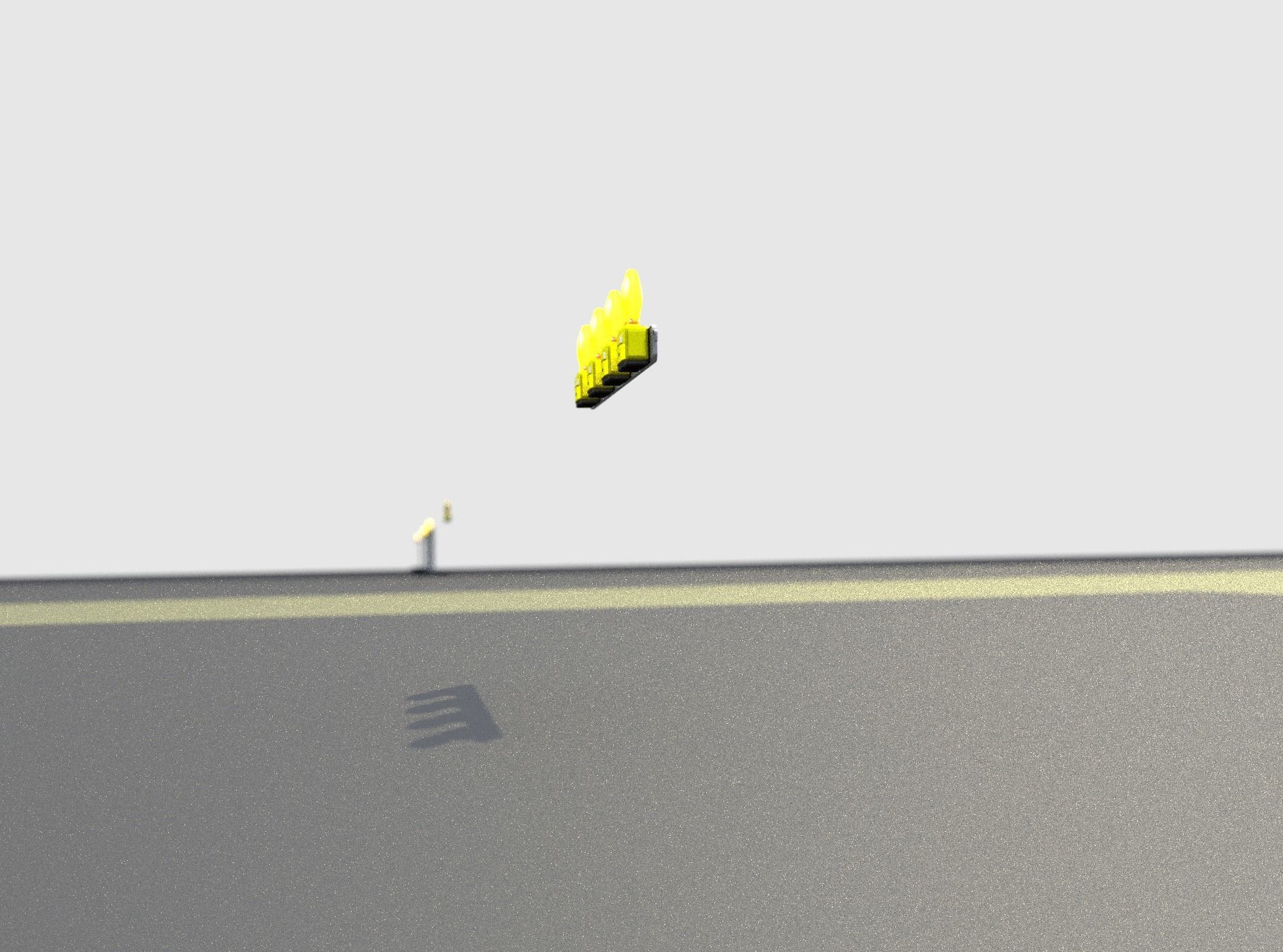 Construction Barrier 6 with animated lights 600-31 100x1200mm Low-poly 3D model_34