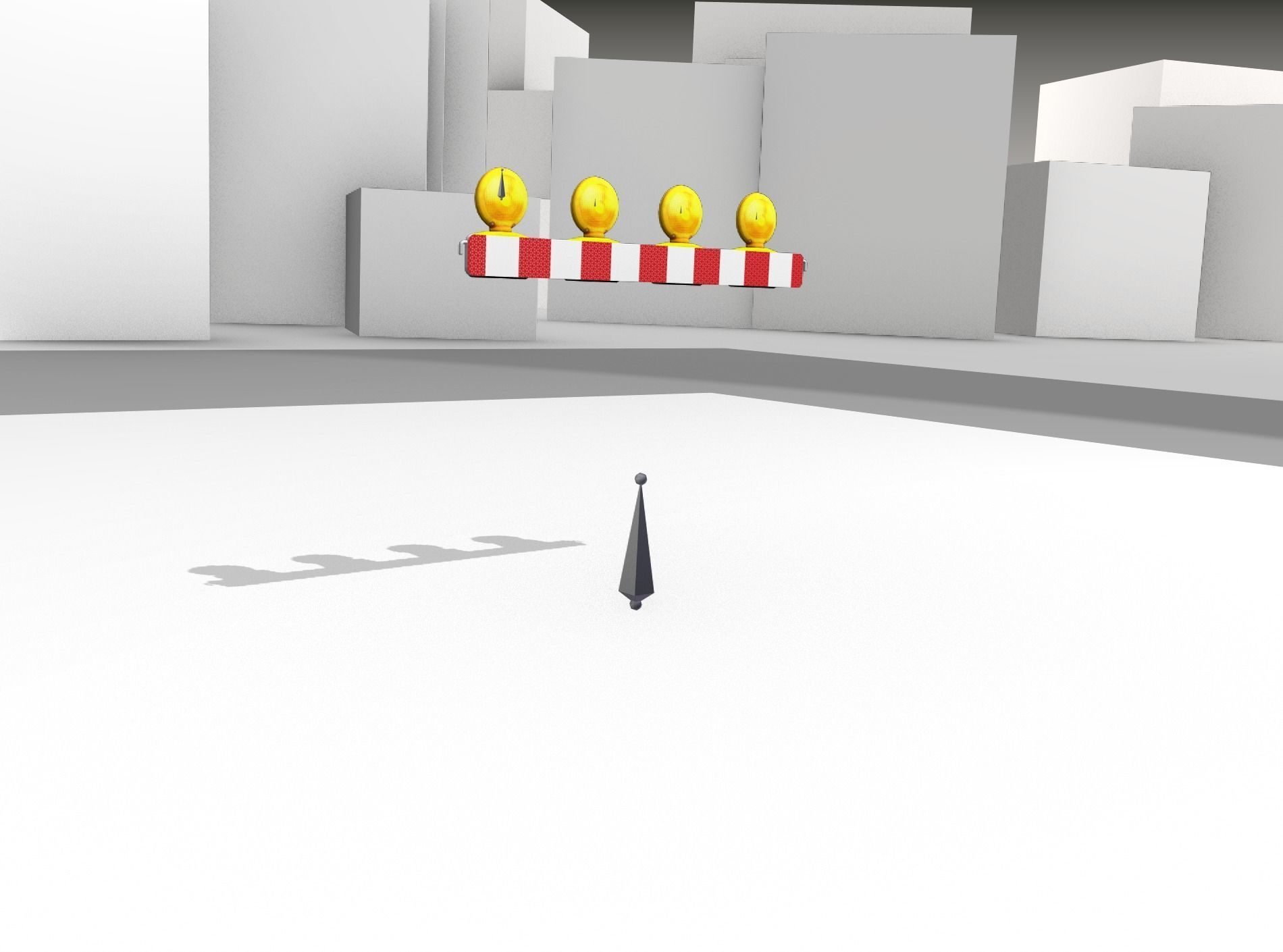 Construction Barrier 6 with animated lights 600-31 100x1200mm Low-poly 3D model_43