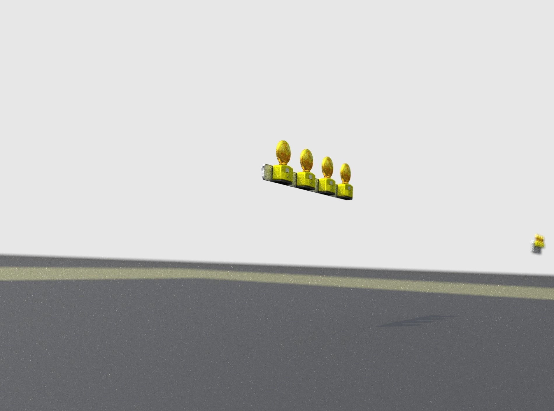 Construction Barrier 6 with animated lights 600-31 100x1200mm Low-poly 3D model_18